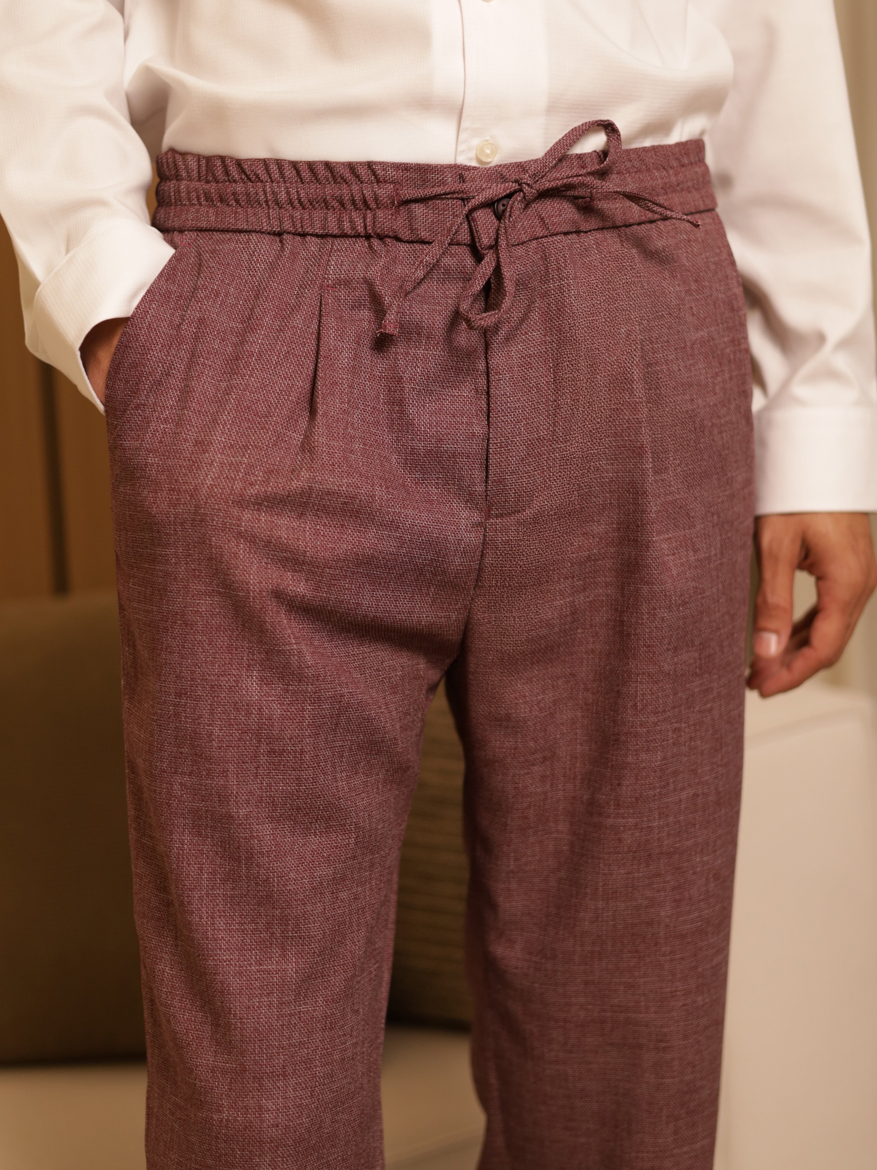 Neapolitan Trousers in burgundy