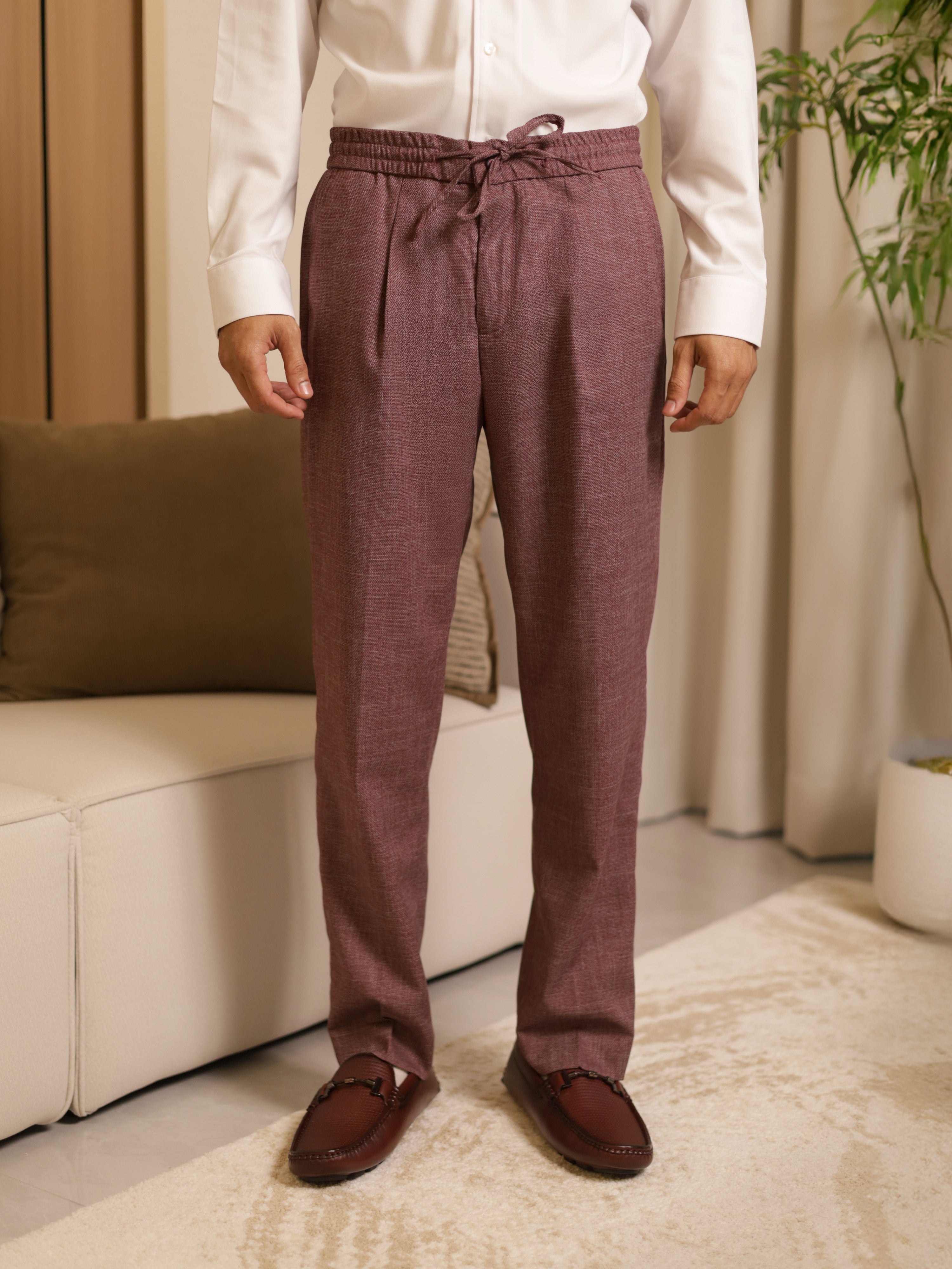 Neapolitan Trousers in burgundy