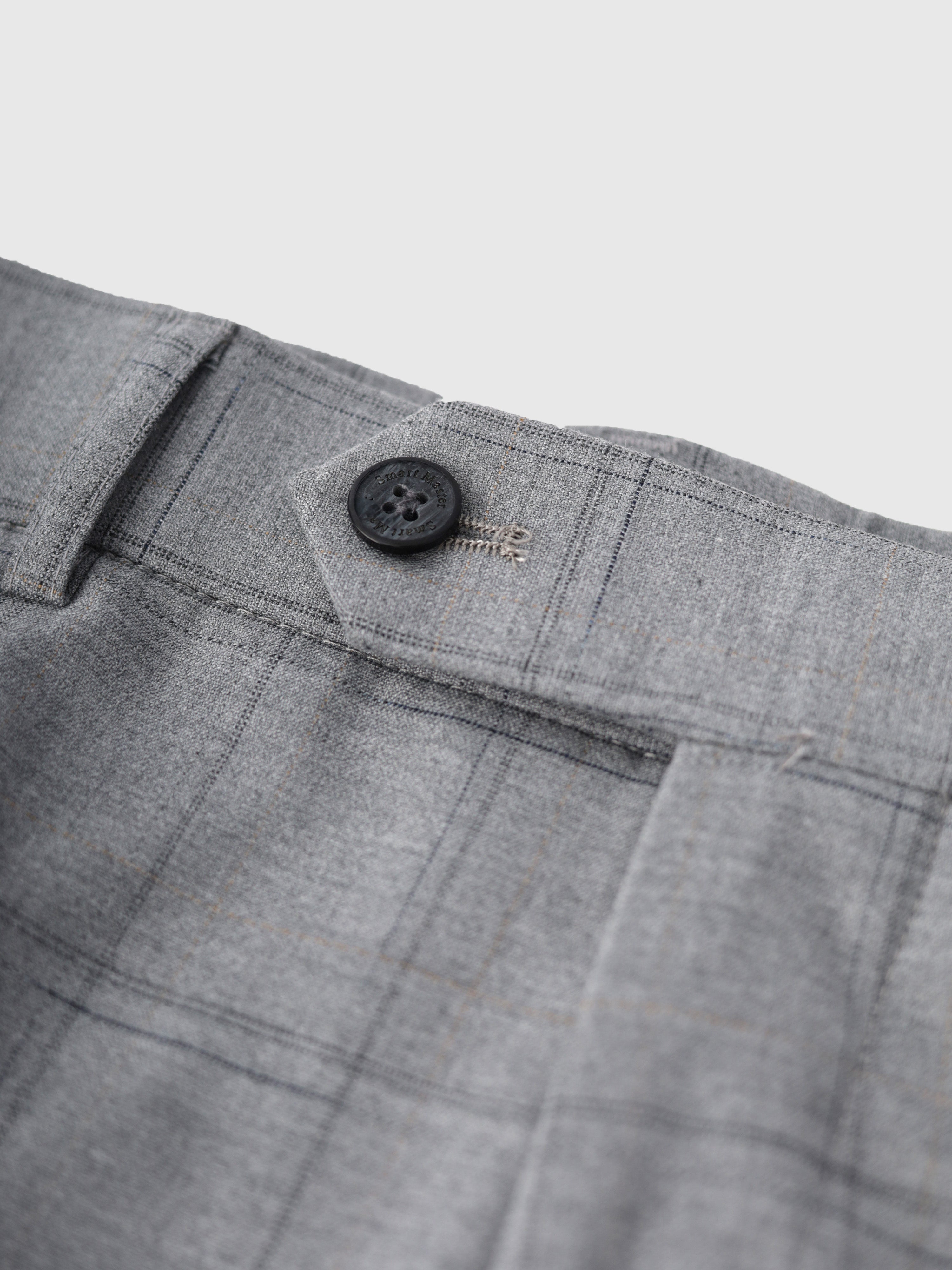 Windowpane Trousers Light Grey