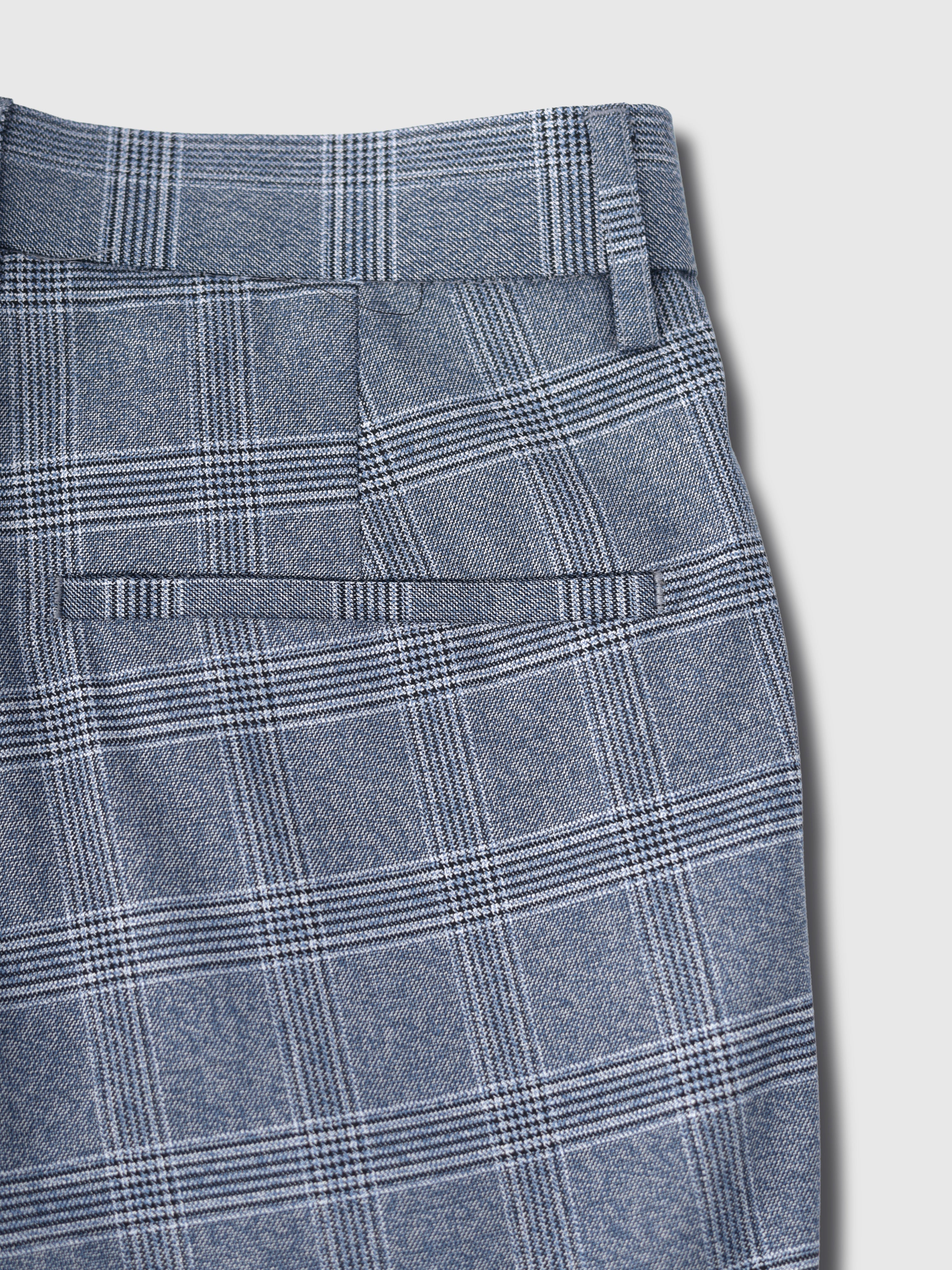 Checkered Trousers Light Blue