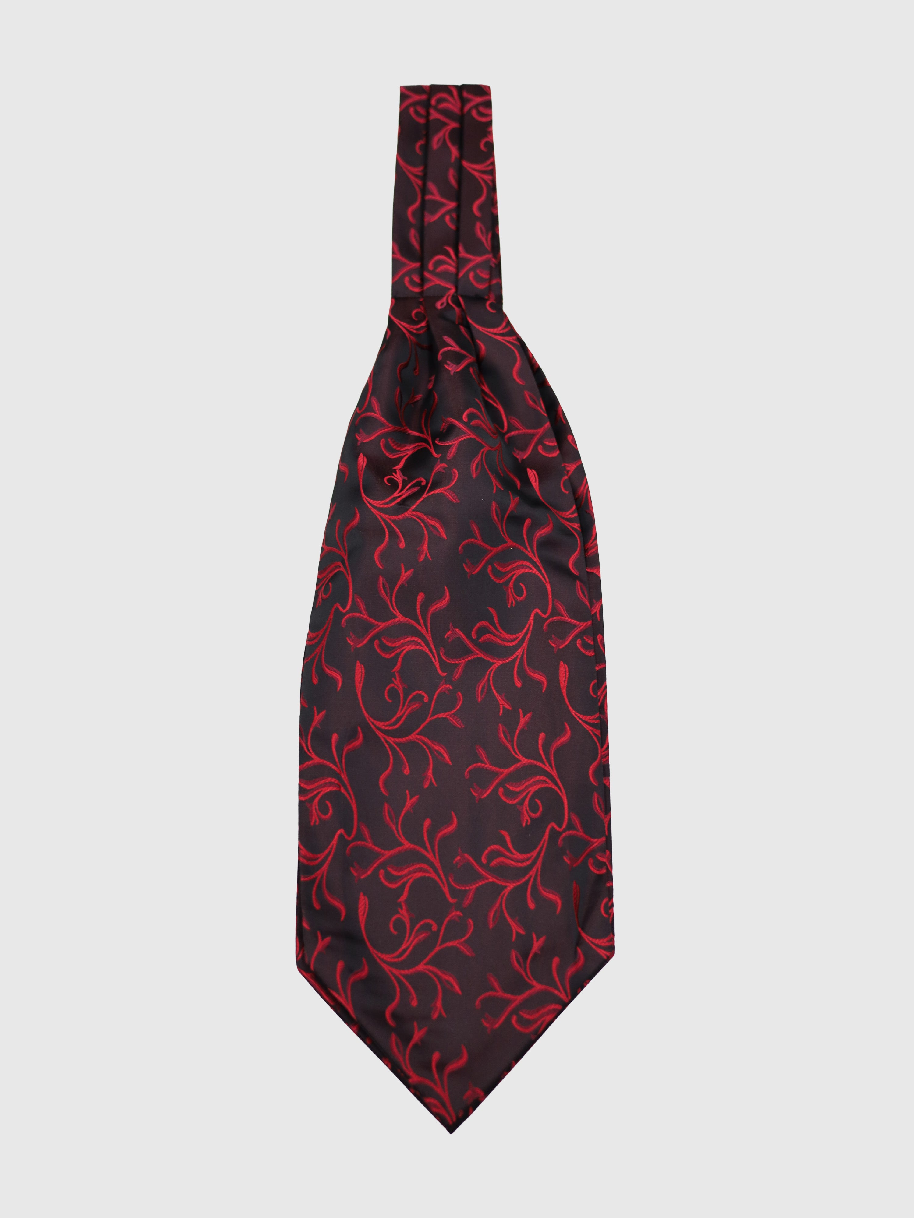 Ascot Tie Scrolling Vines Burgundy