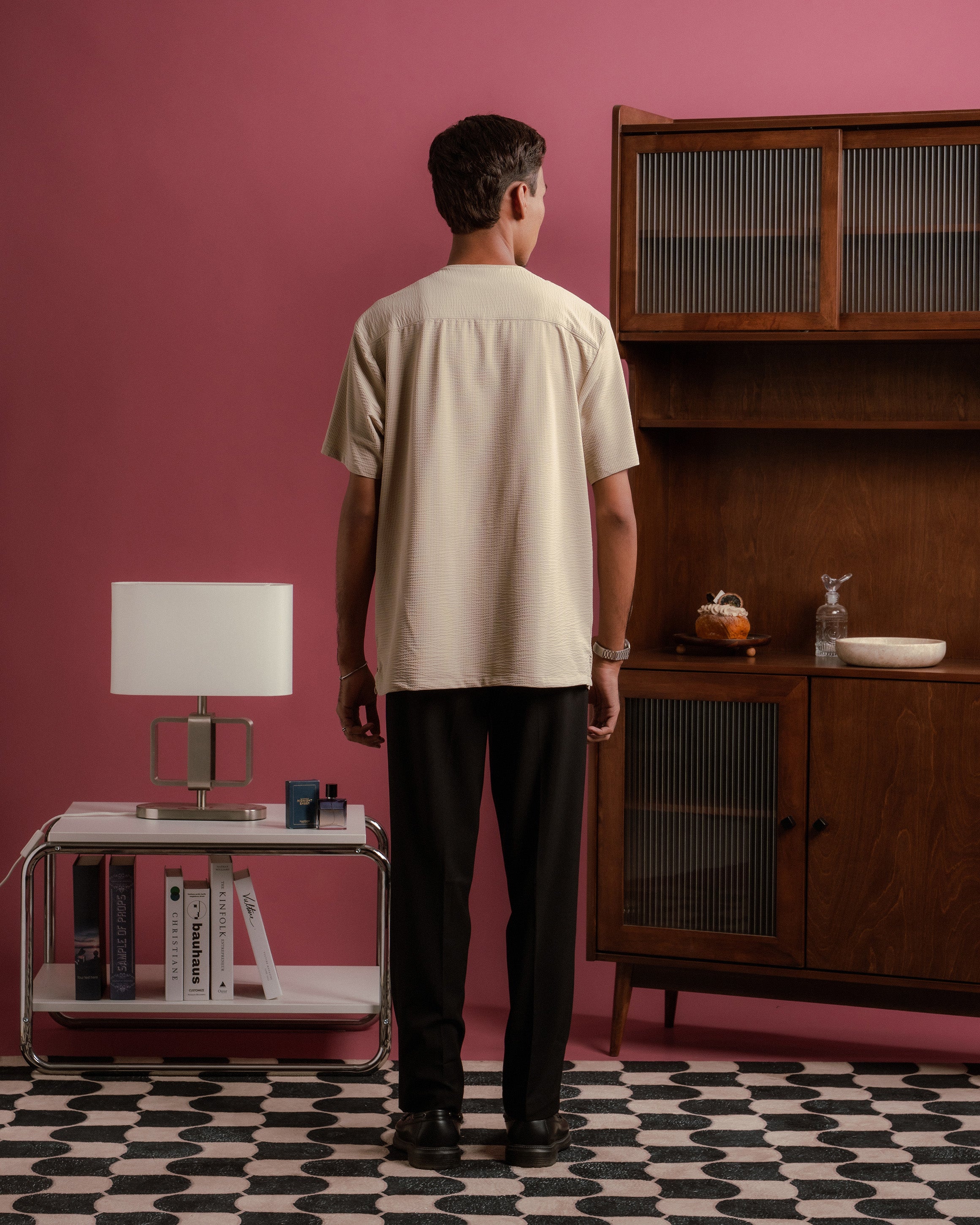 Weave Kurta Shirt in Cream