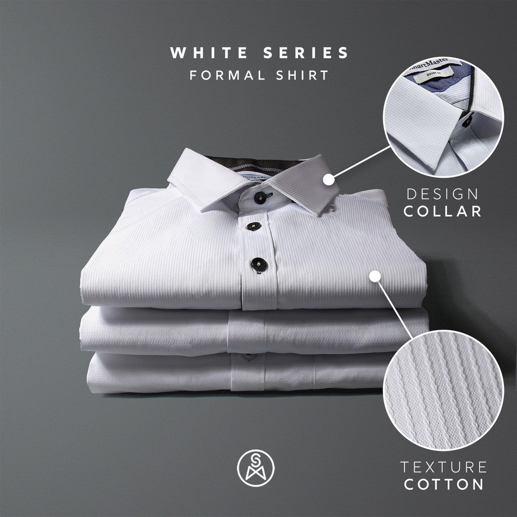 SmartMaster Men White Series Cotton Formal Shirt