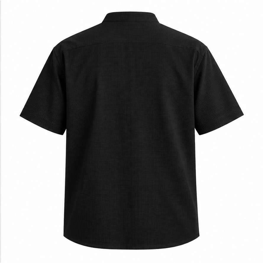 SmartMaster Waffle Kurta Shirt in Black