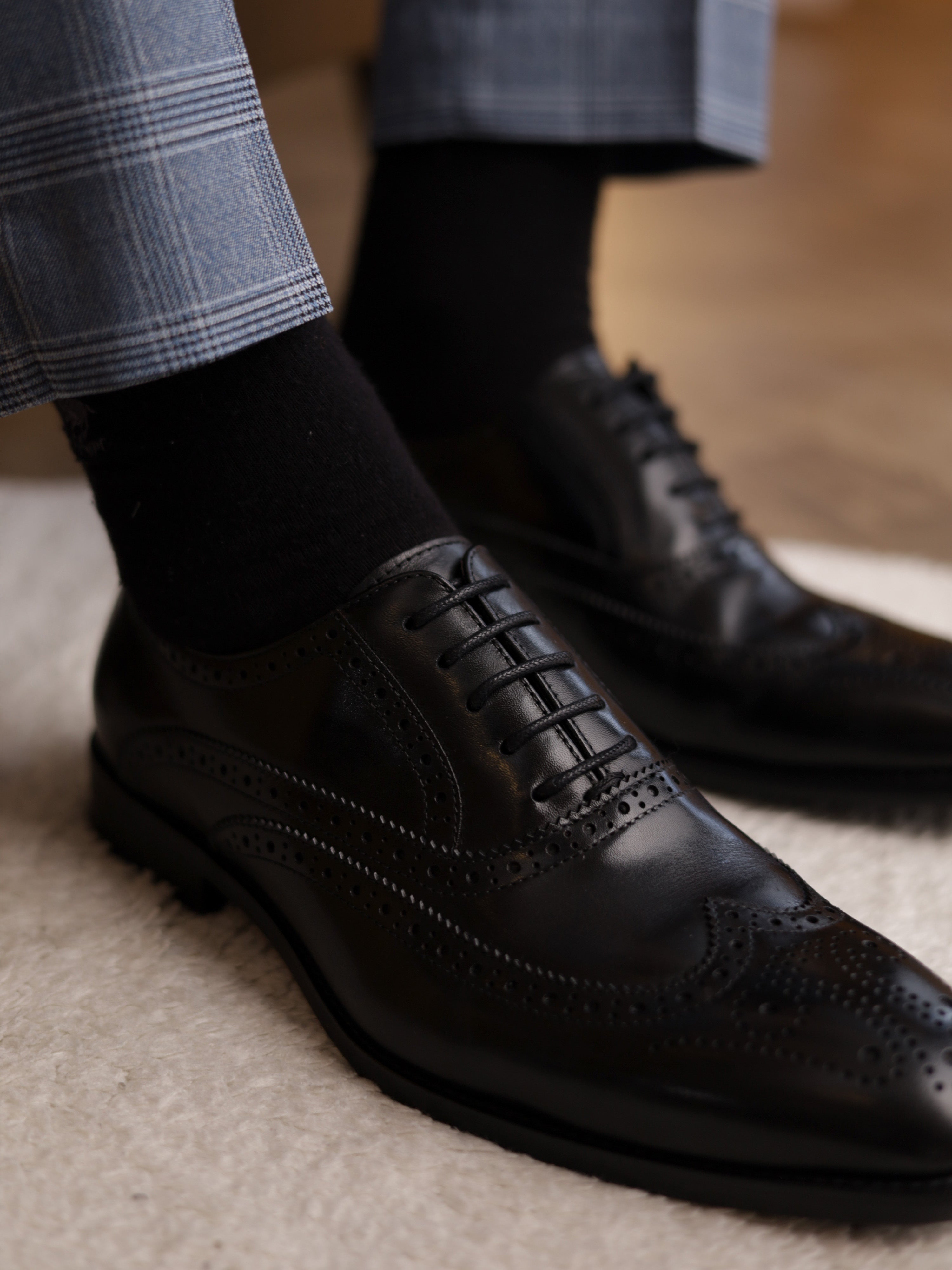 Brogue Leather Shoes Black