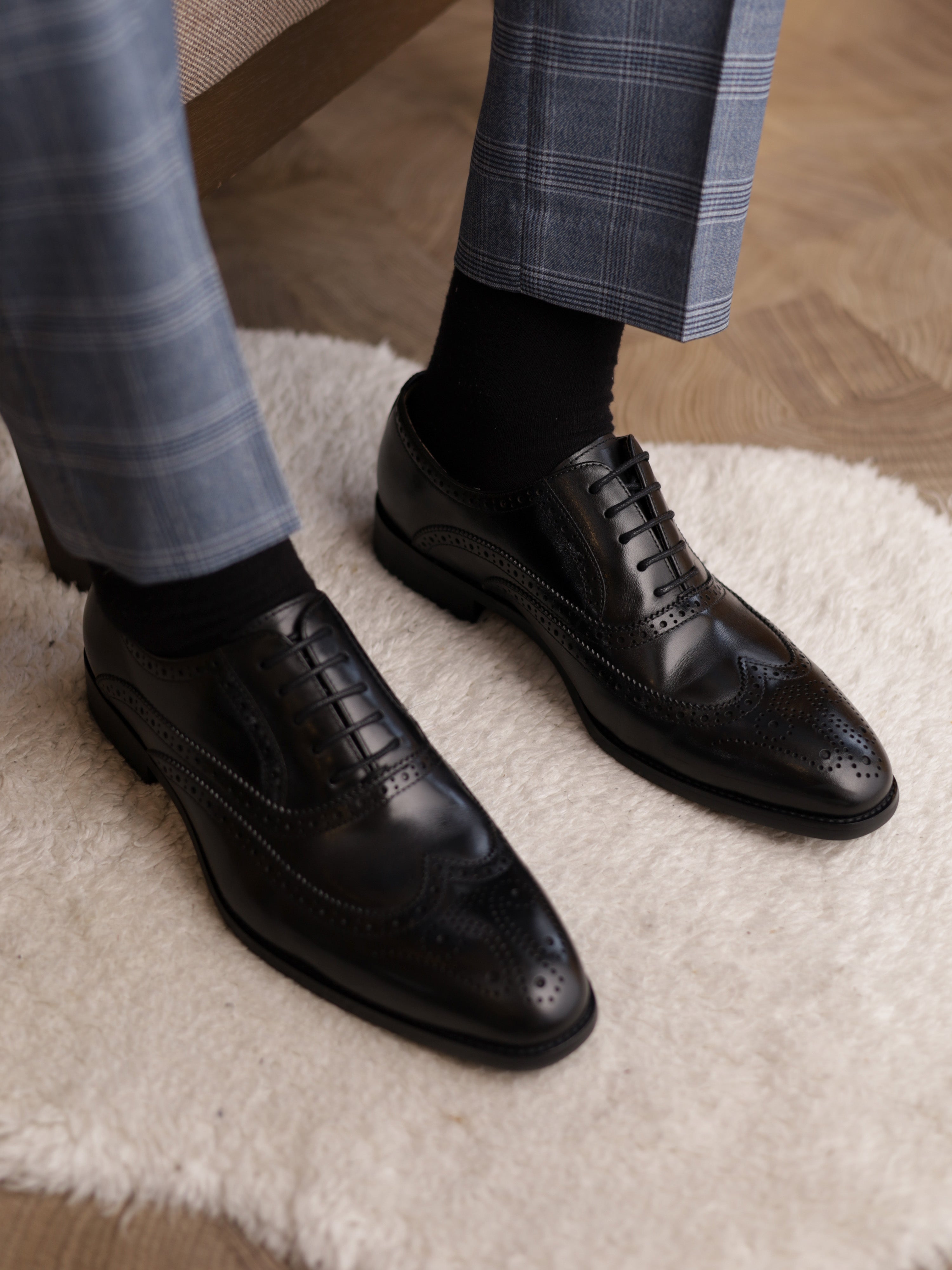 Brogue Leather Shoes Black
