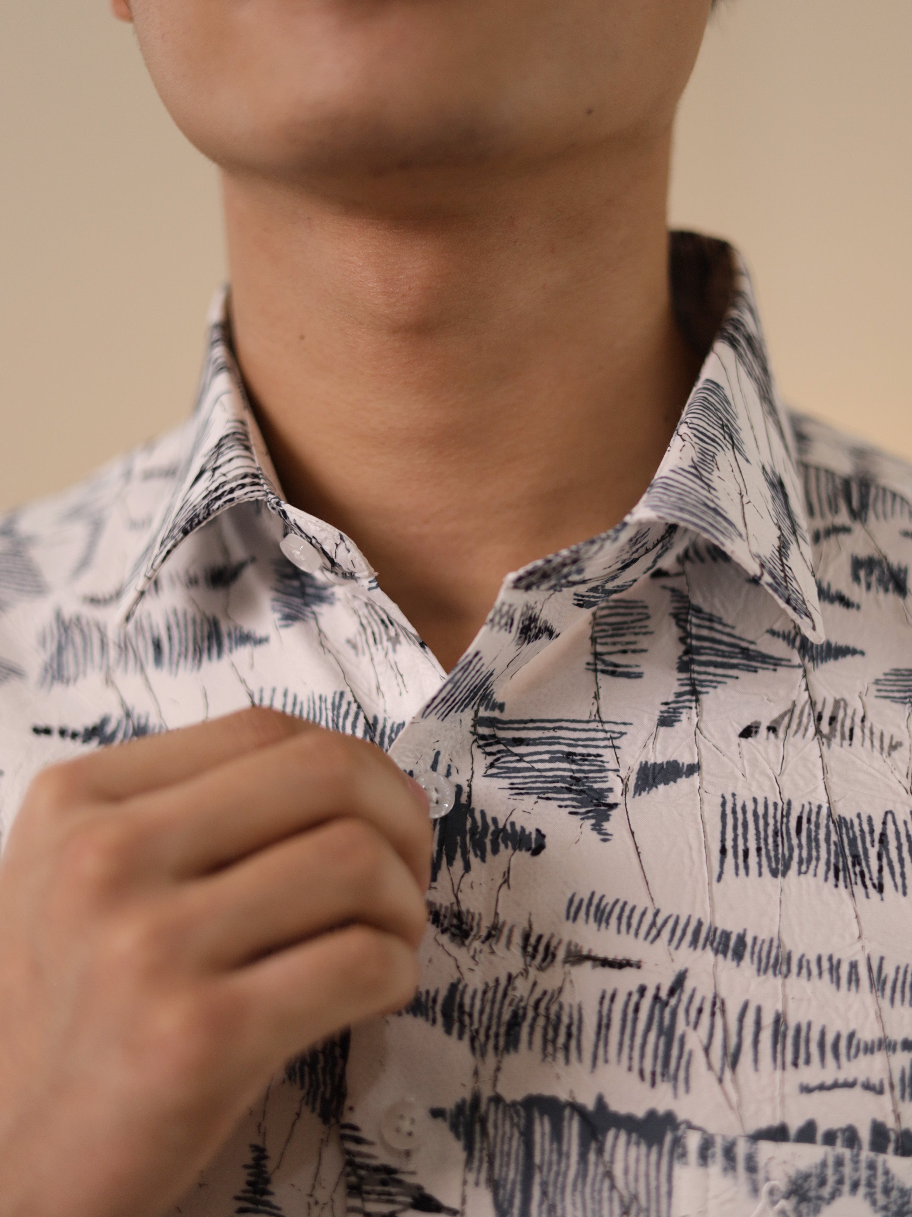 Sketch White Casual Shirt