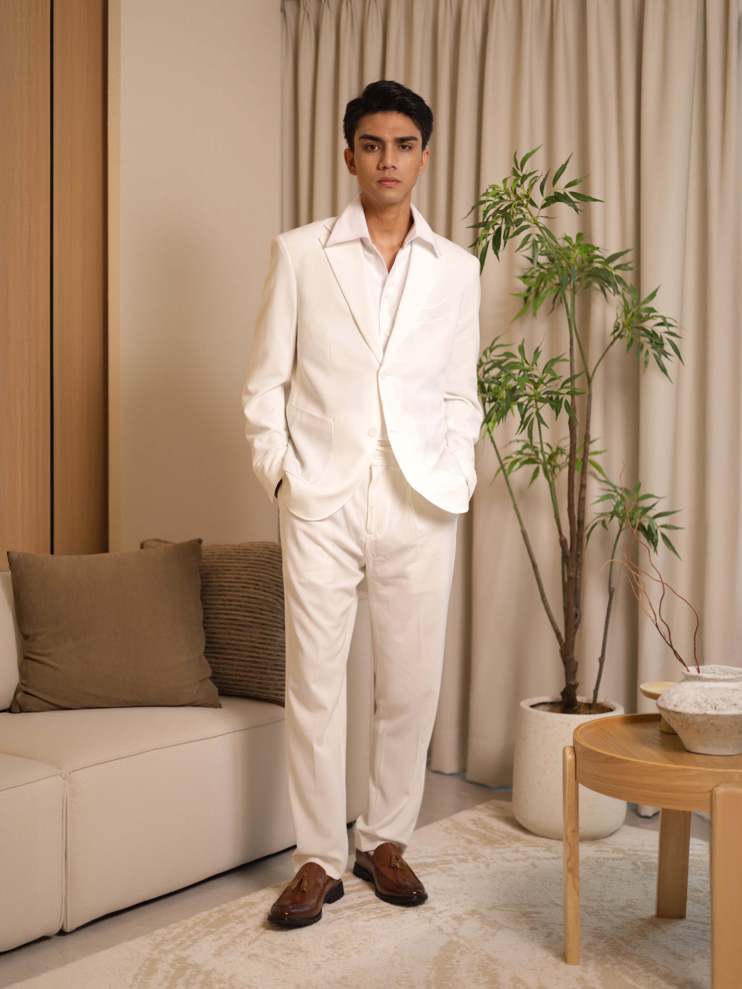 Neapolitan Formal Trousers in White