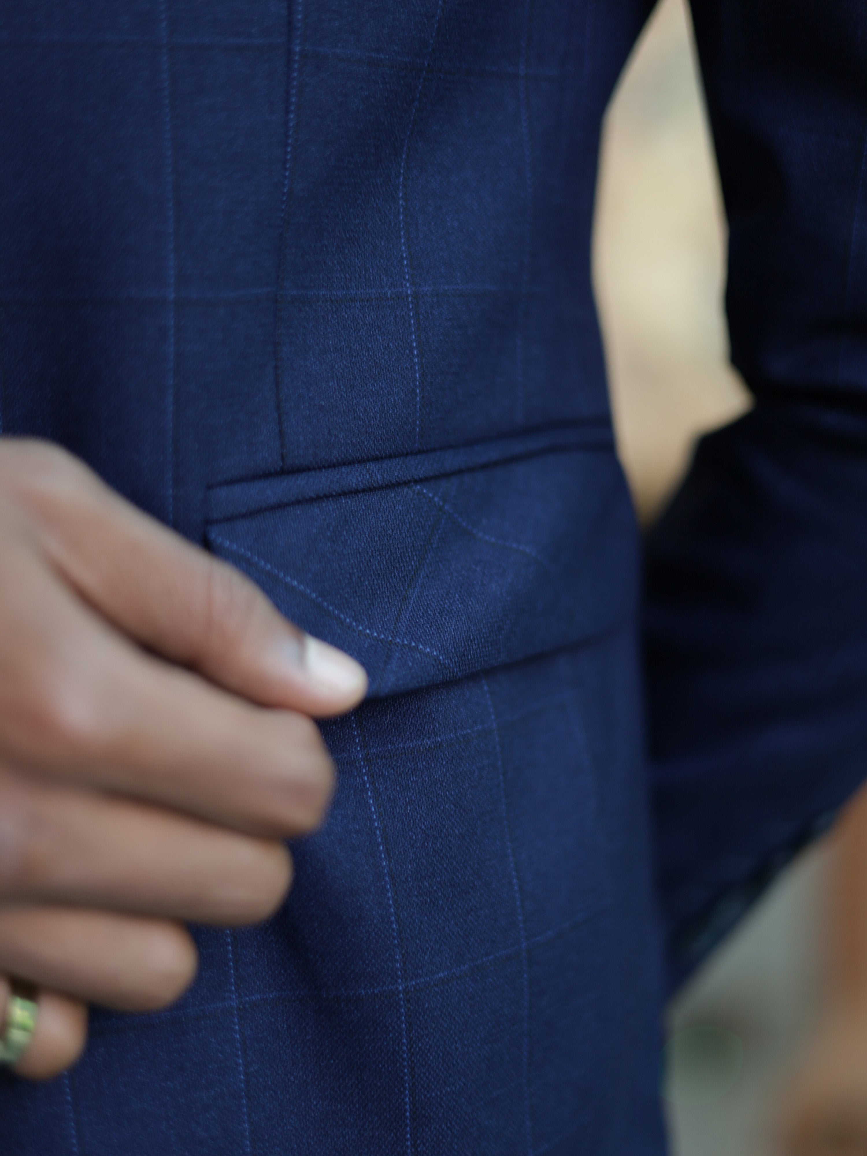WindowPane Slim Fit Formal Suit in Blue