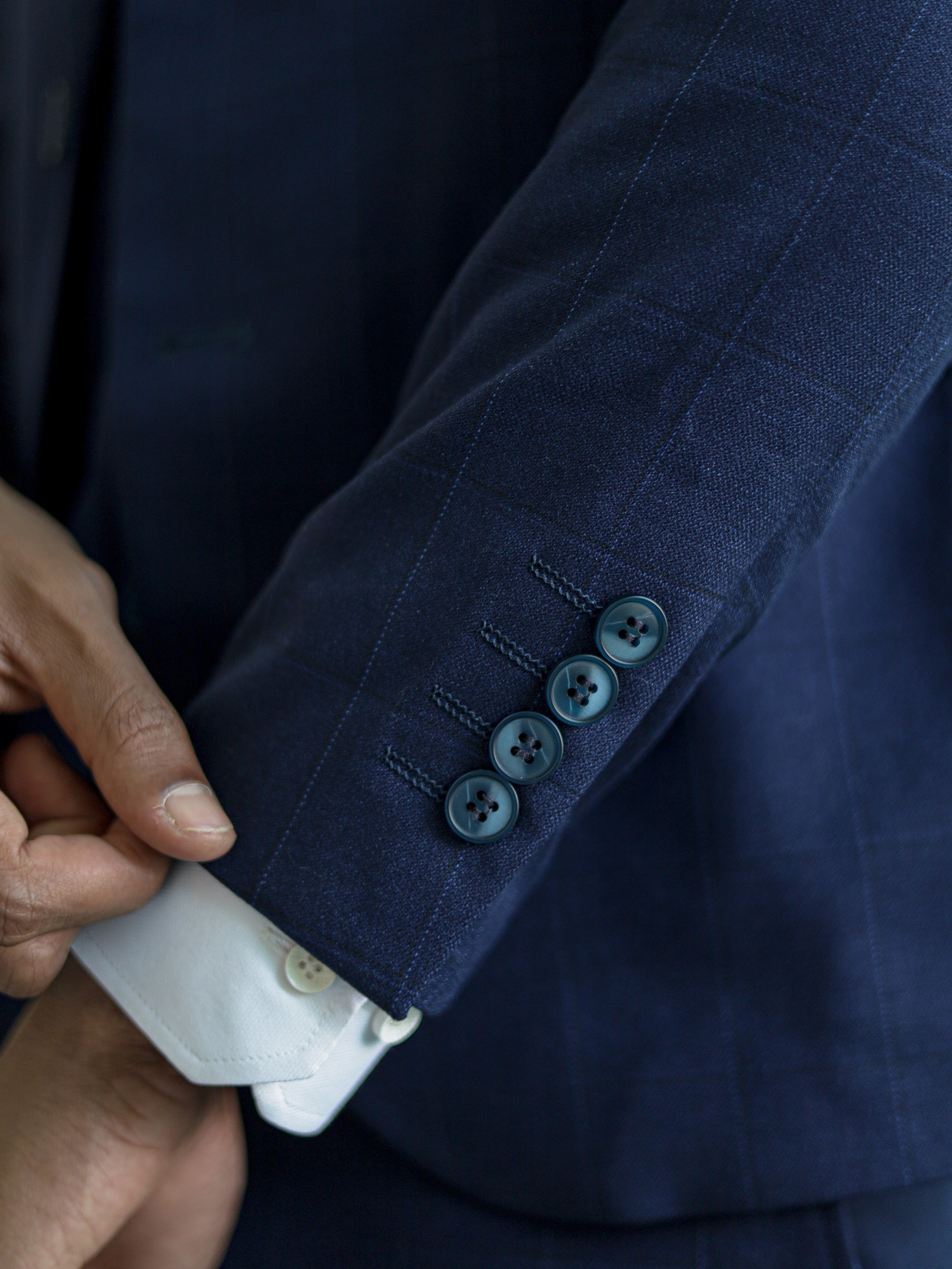 WindowPane Slim Fit Formal Suit in Blue