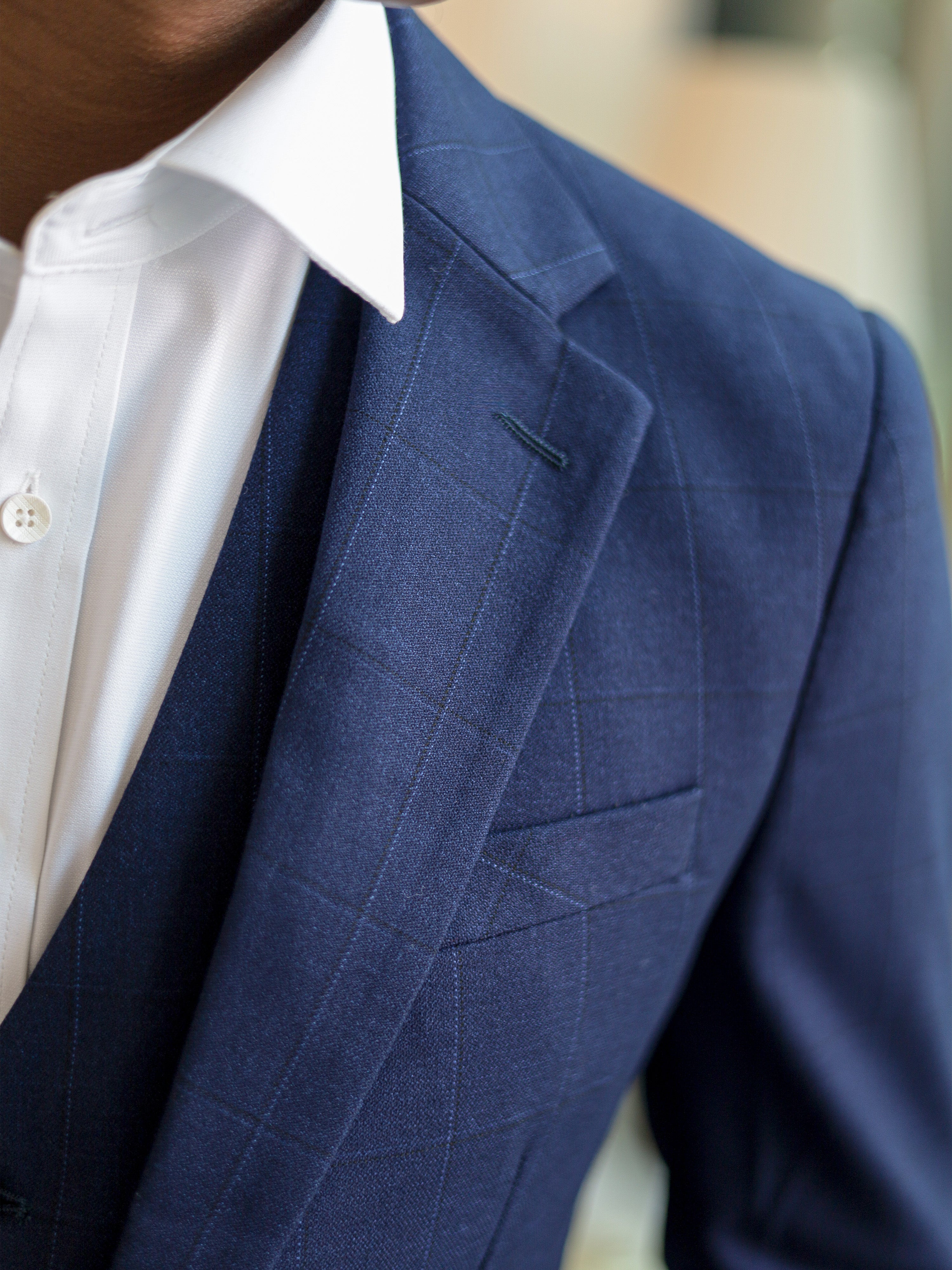WindowPane Slim Fit Formal Suit in Blue