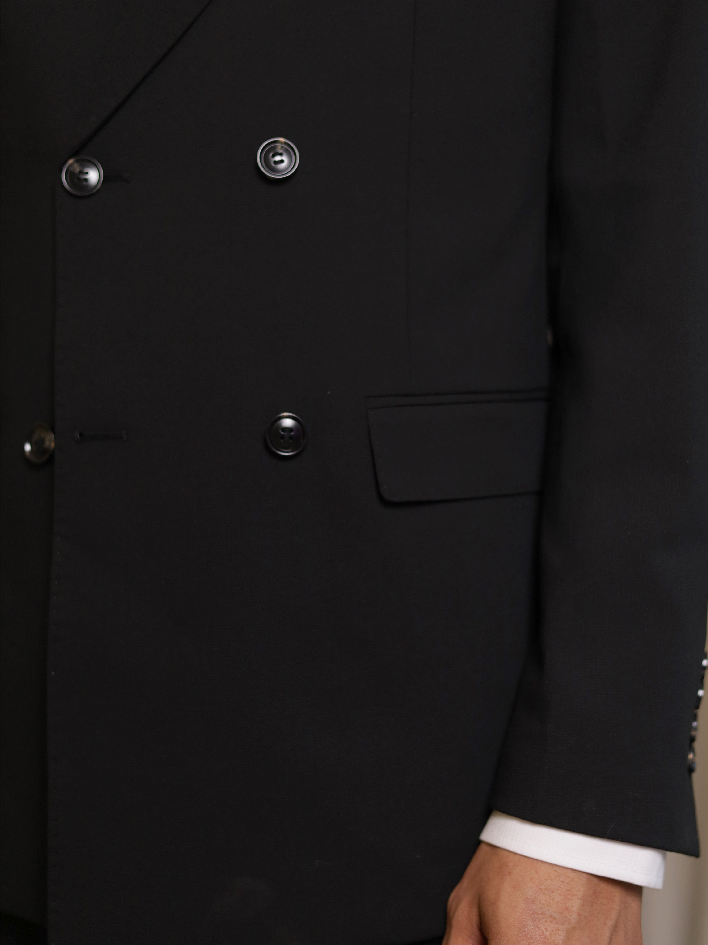 Neapolitan Double Breasted Suit in Black
