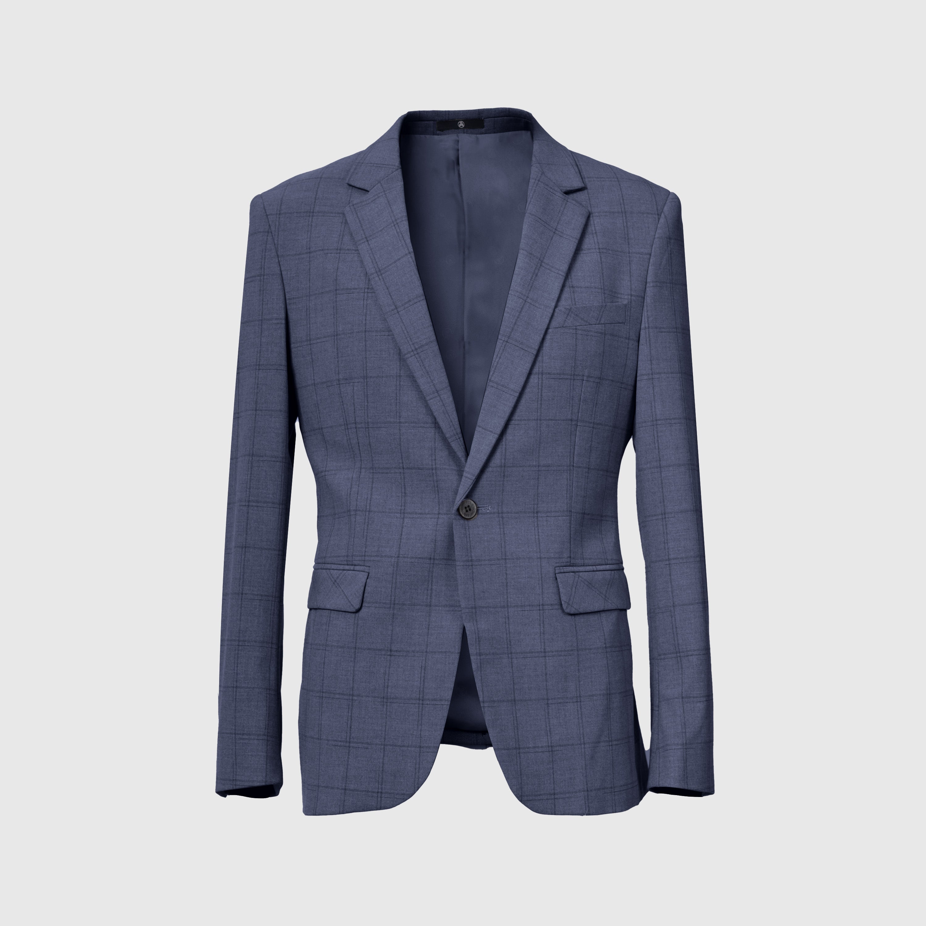 Checkered Skinny Fit Single Button Formal Suit