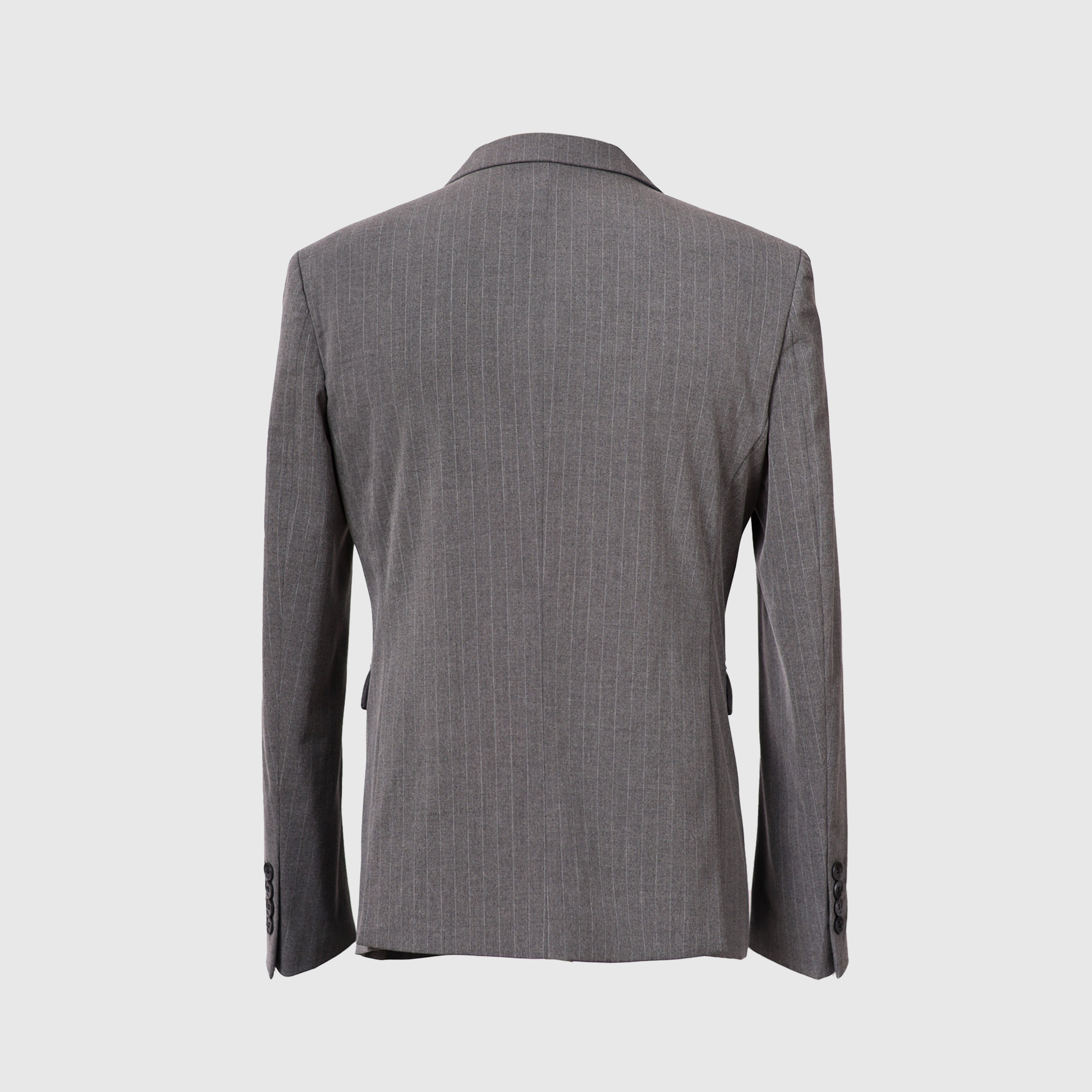 Double-Breasted Pinstripe Skinny Formal Suit