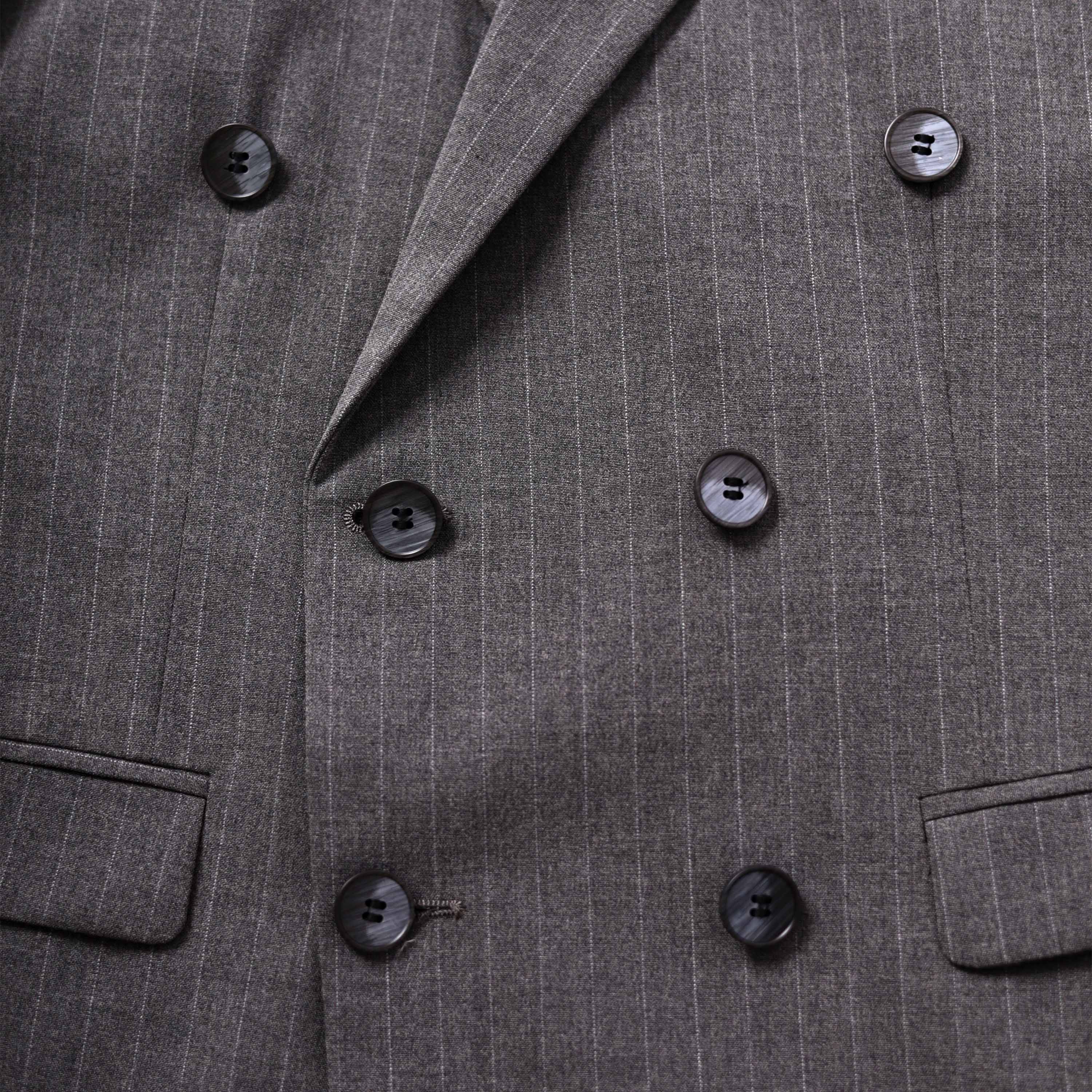 Double-Breasted Pinstripe Skinny Formal Suit