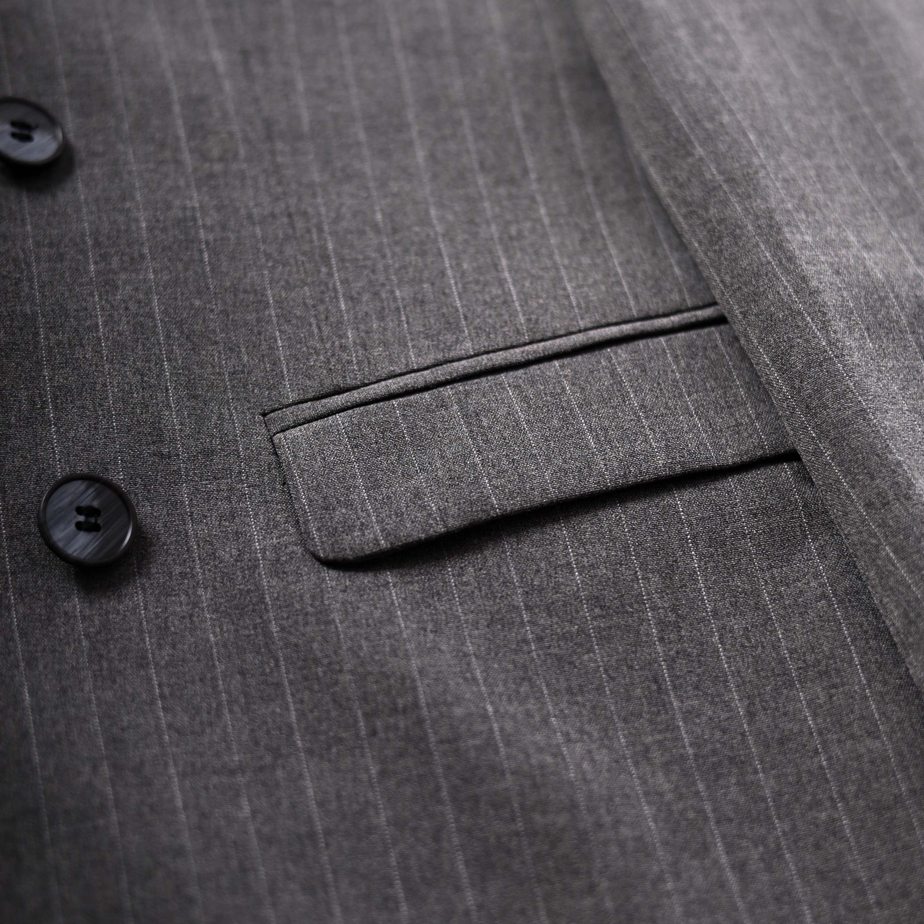 Double-Breasted Pinstripe Skinny Formal Suit