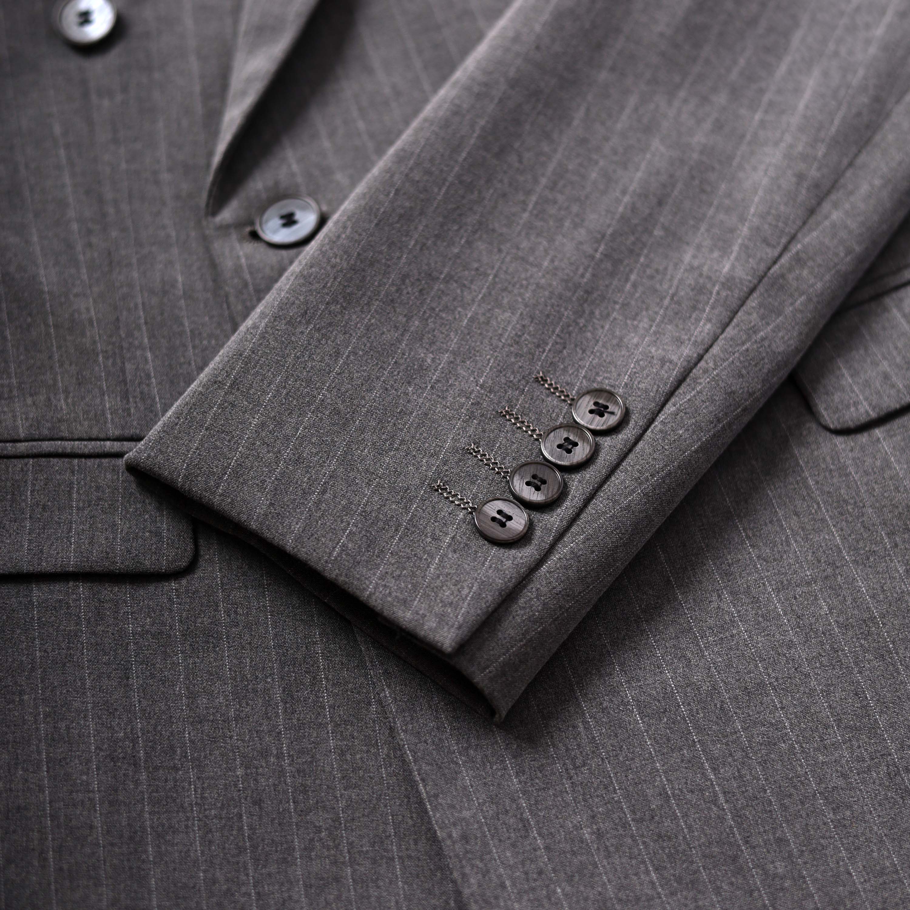 Double-Breasted Pinstripe Skinny Formal Suit