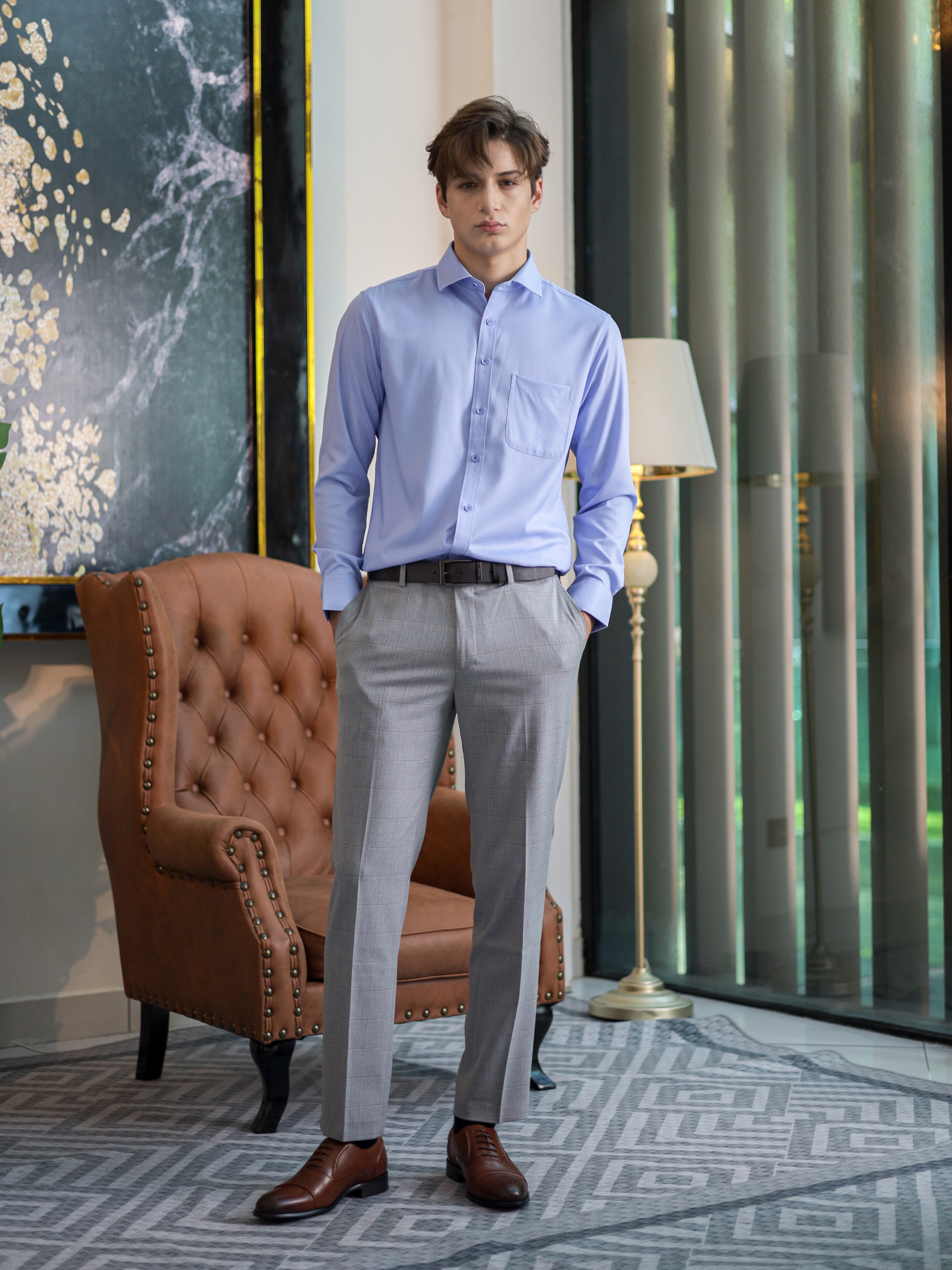 Regular Fit Formal Shirt Light Blue