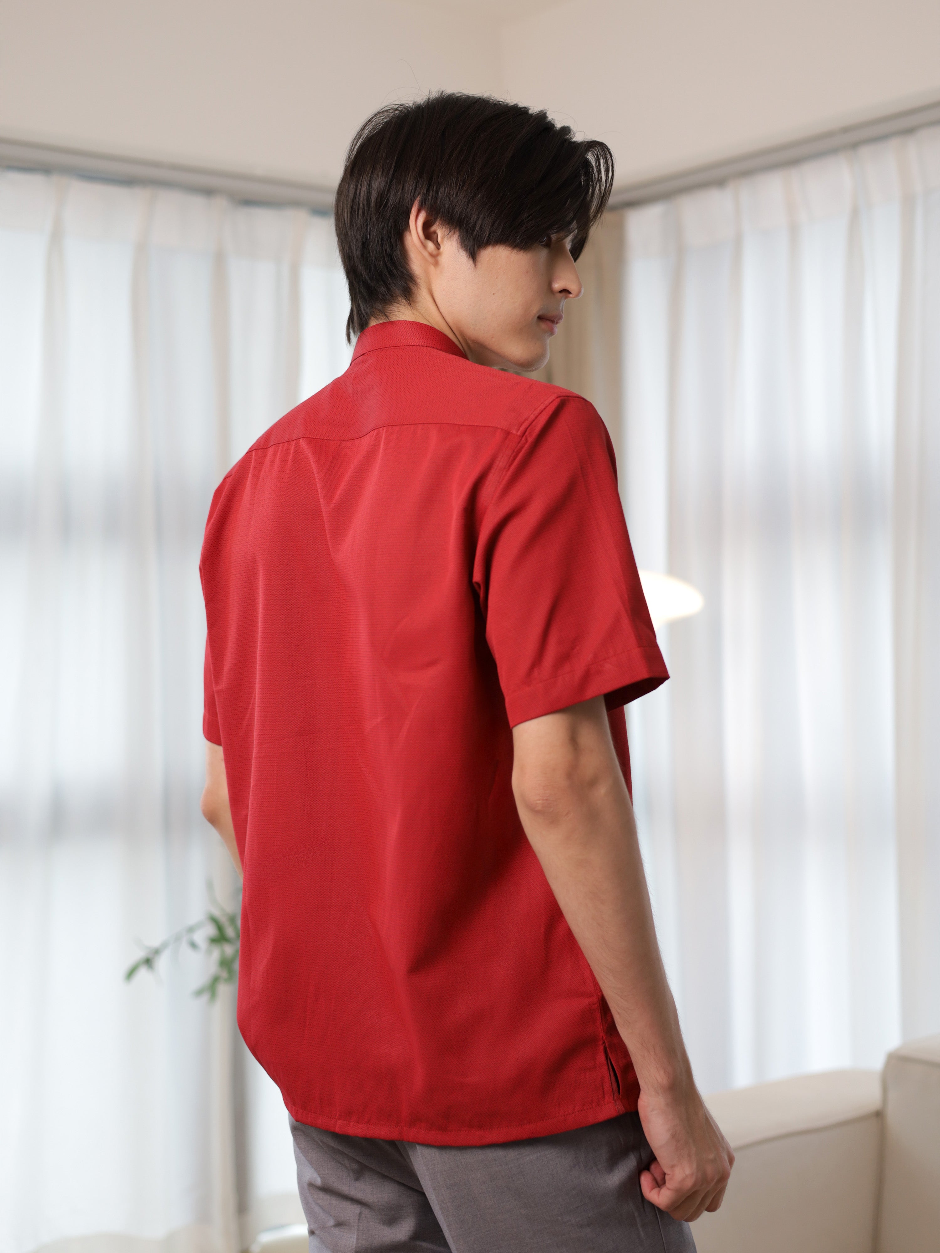Argyle Tang Shirt in Red