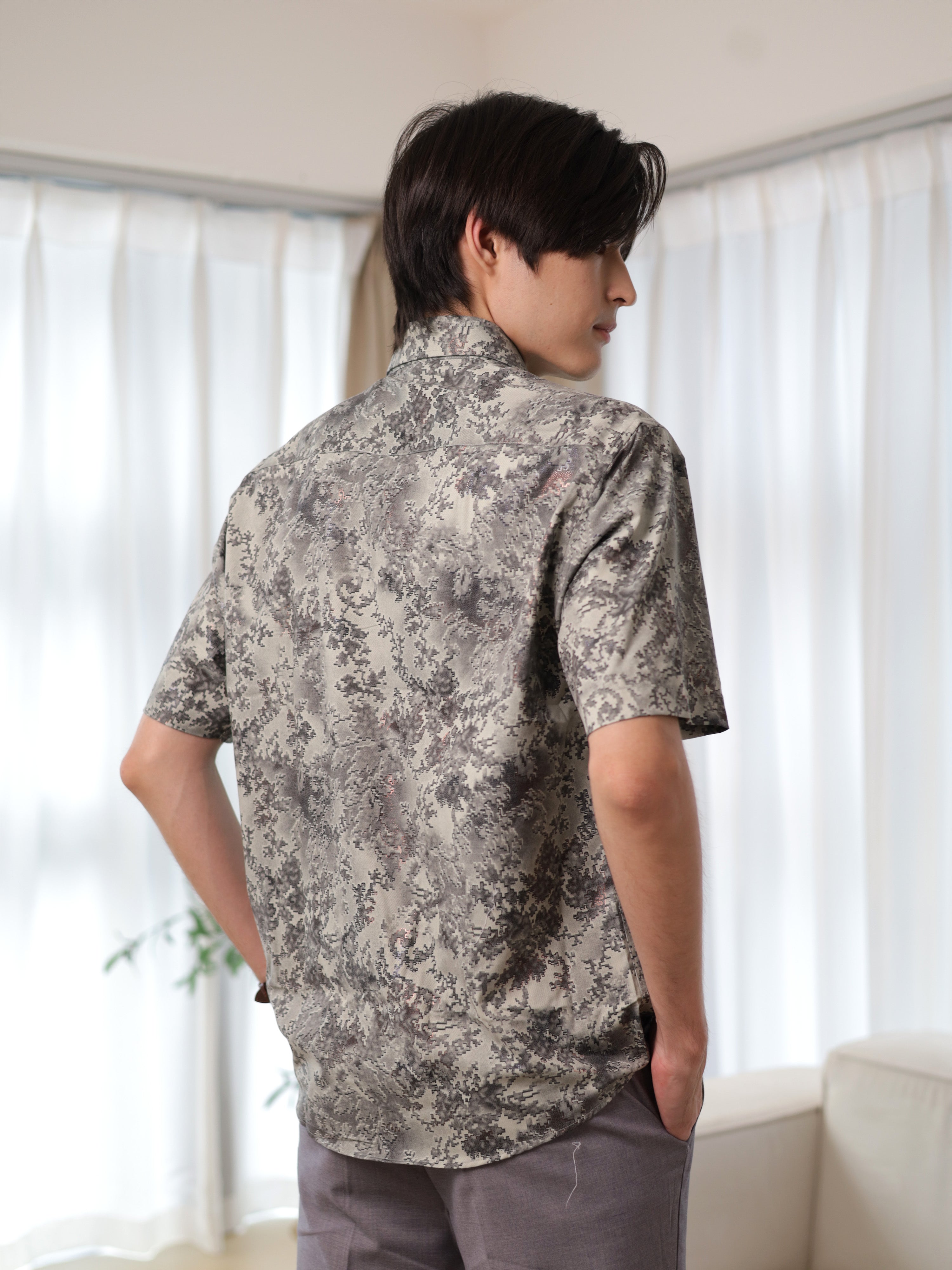 Pixamo Grey Casual Shirt