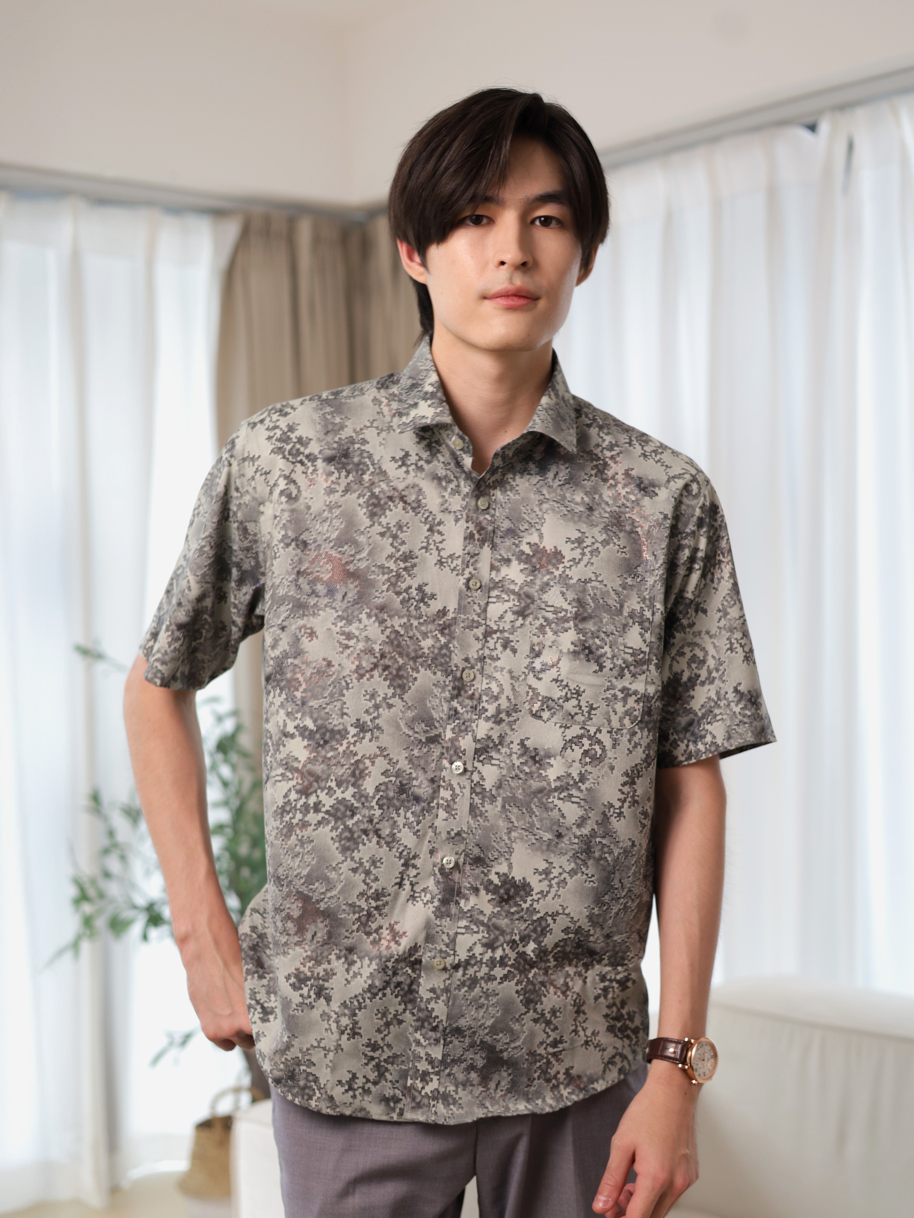 Pixamo Grey Casual Shirt