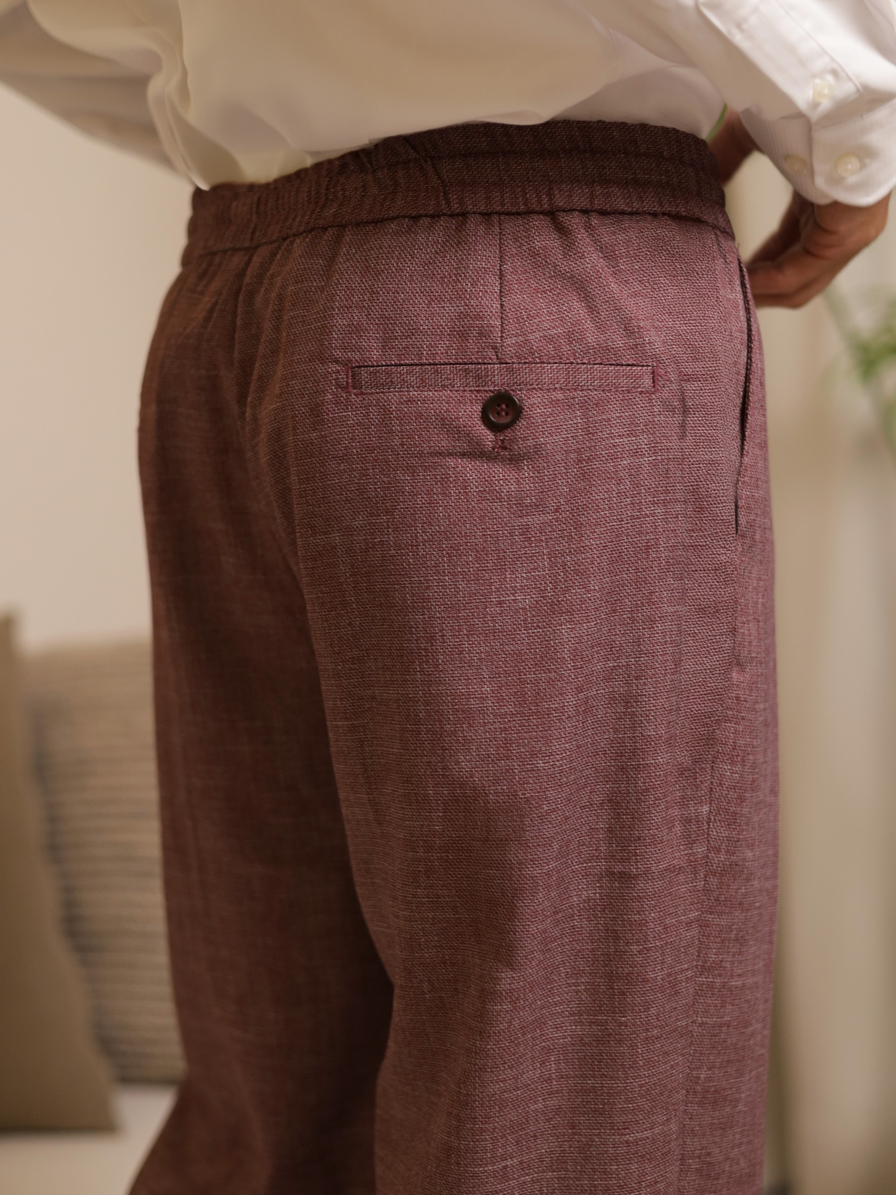 Neapolitan Trousers in burgundy