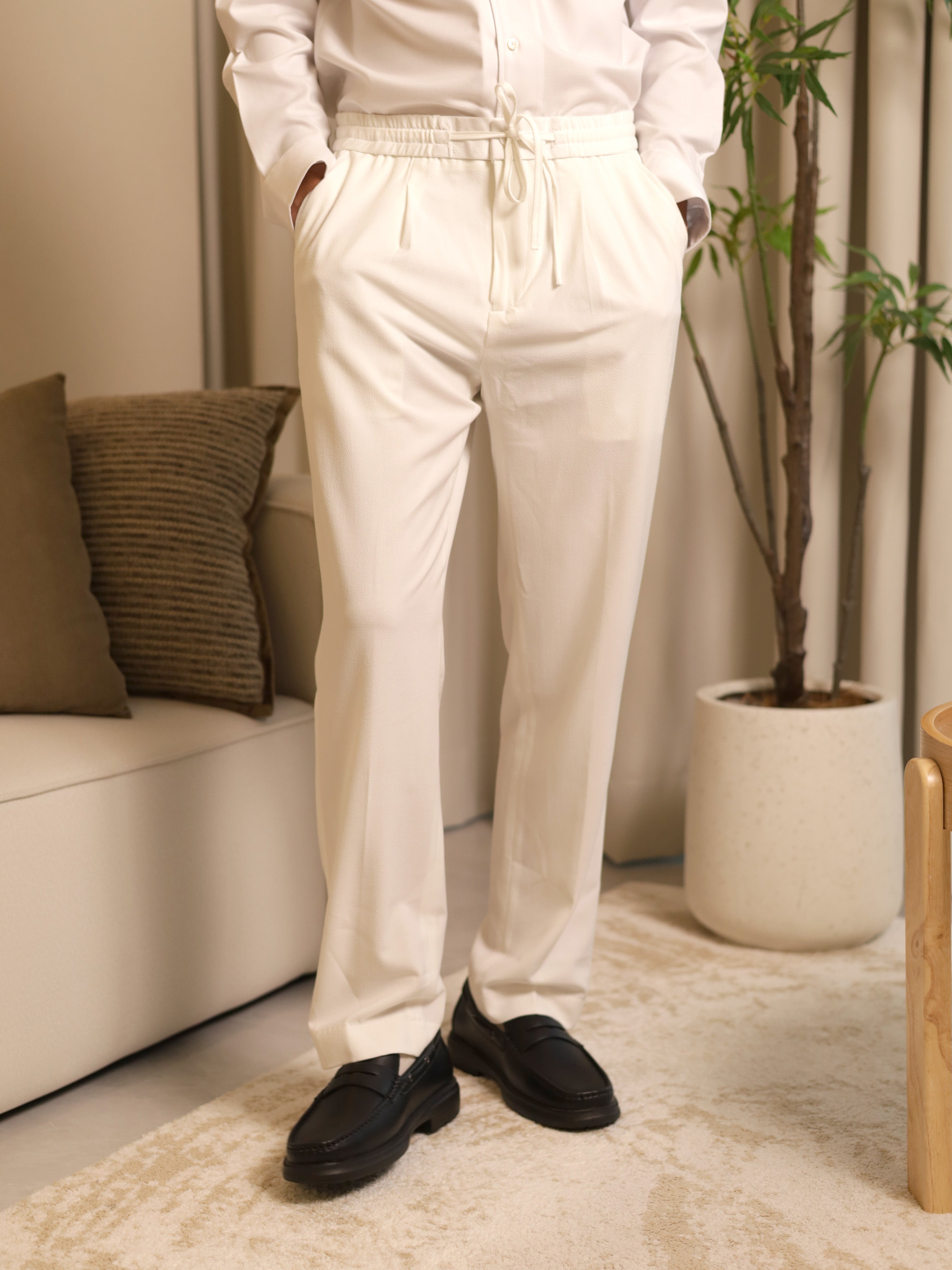 Neapolitan Formal Trousers in White