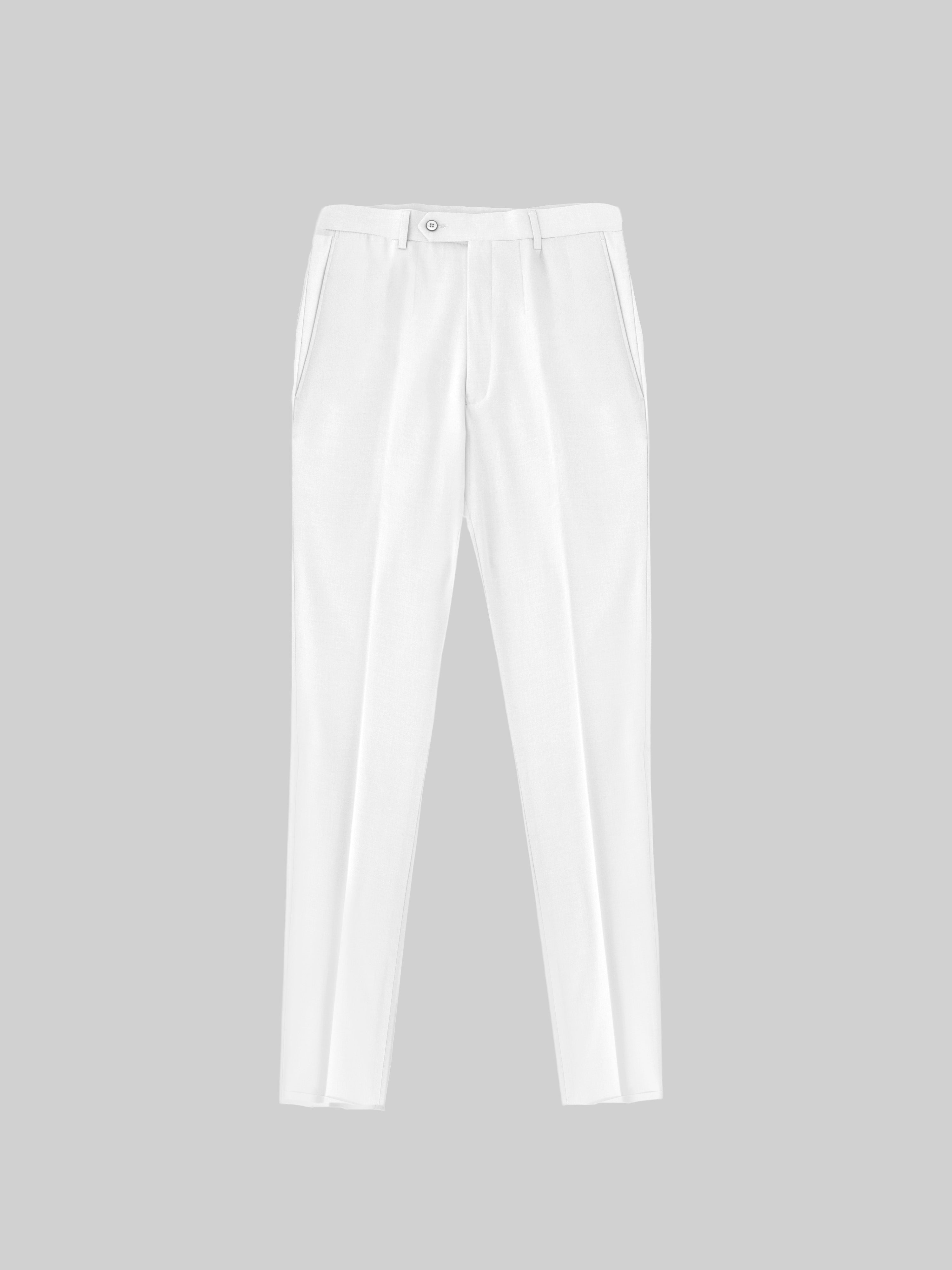 Skinny Fit White Trousers