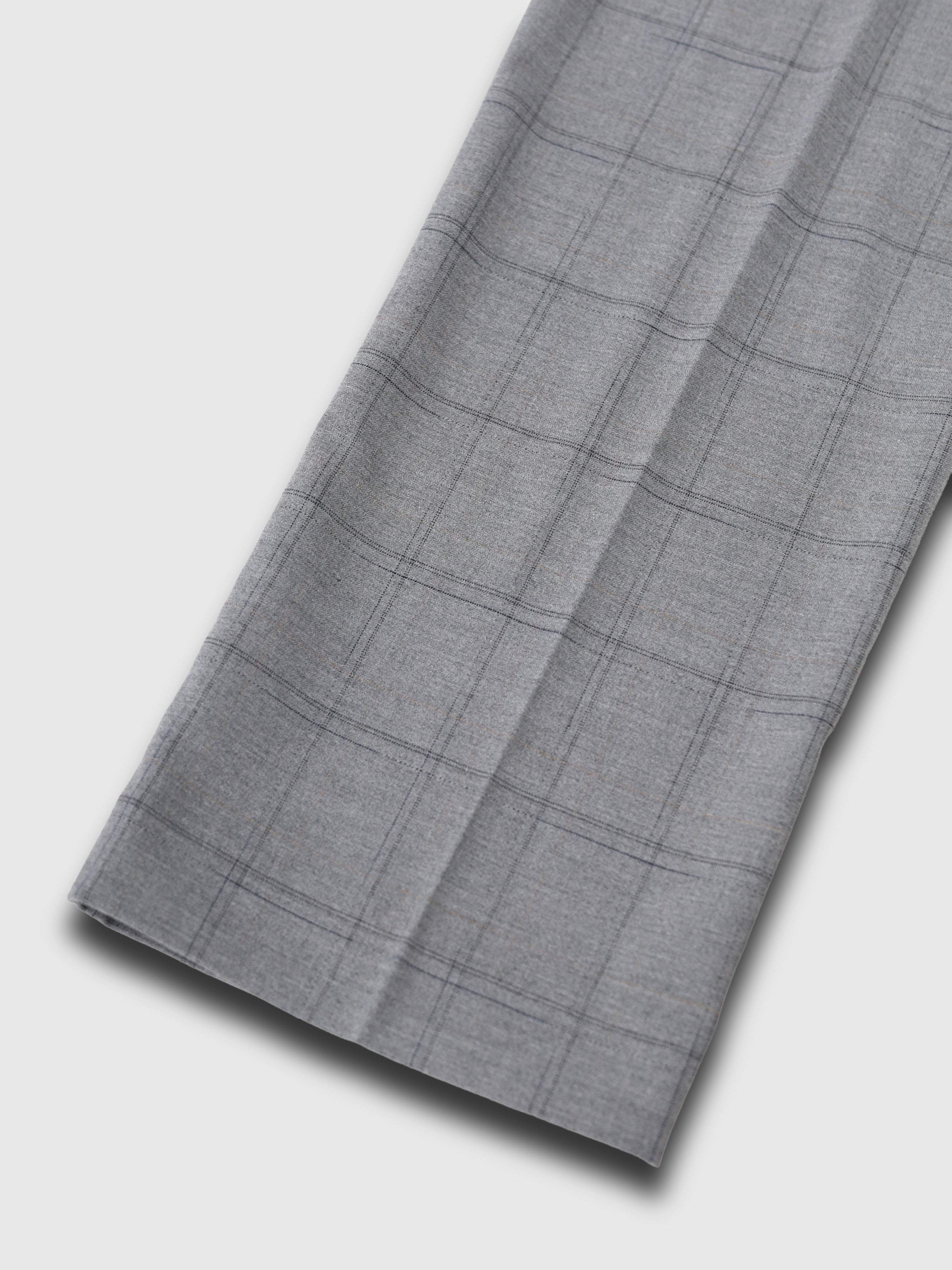 Windowpane Trousers Light Grey