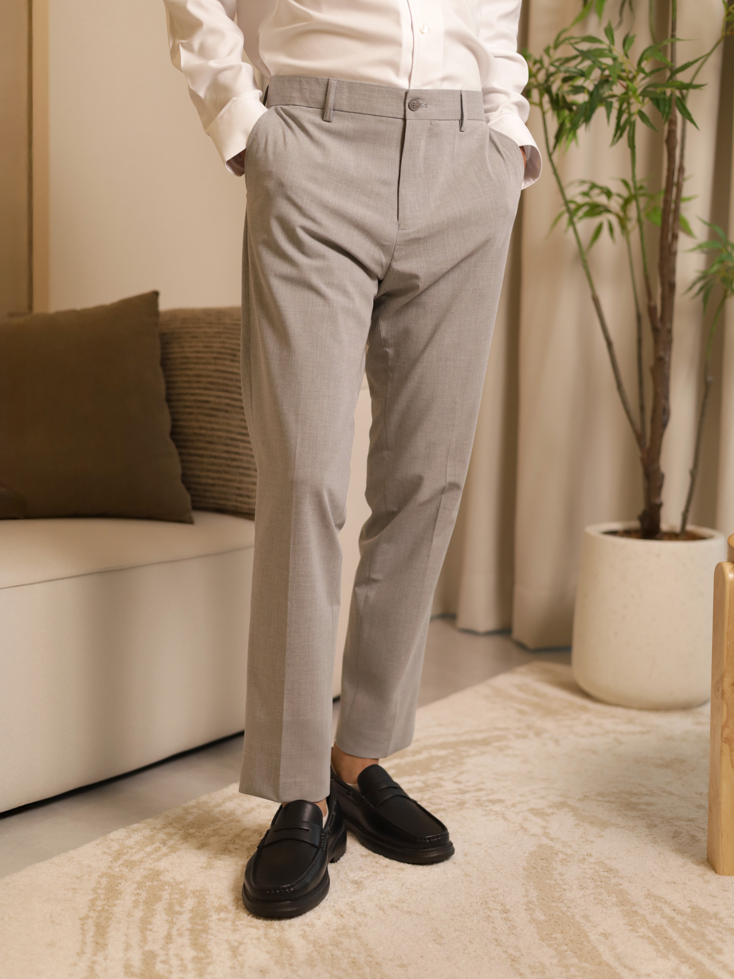 Neapolitan Formal Trousers in Light Grey