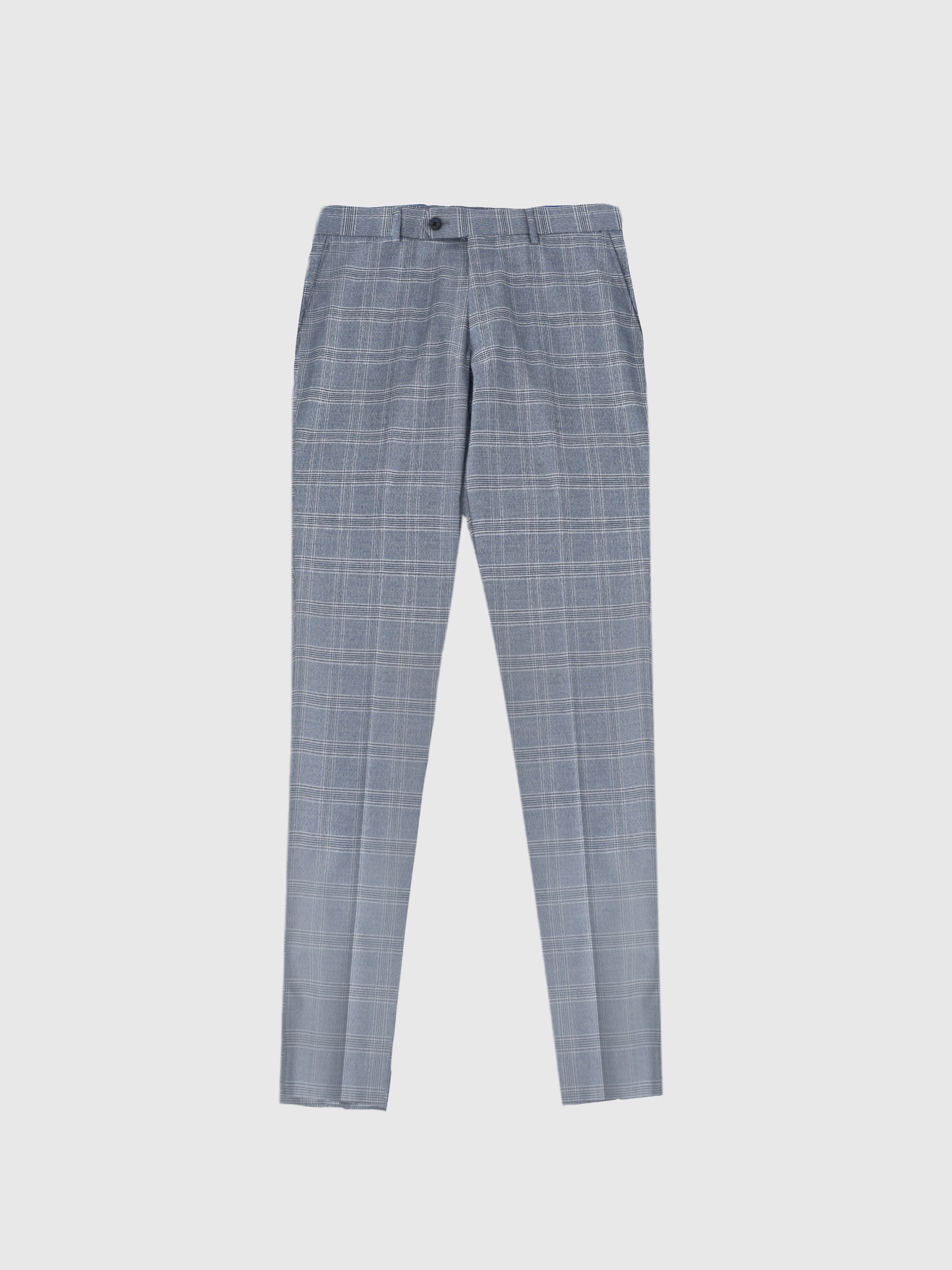 Checkered Trousers Light Blue