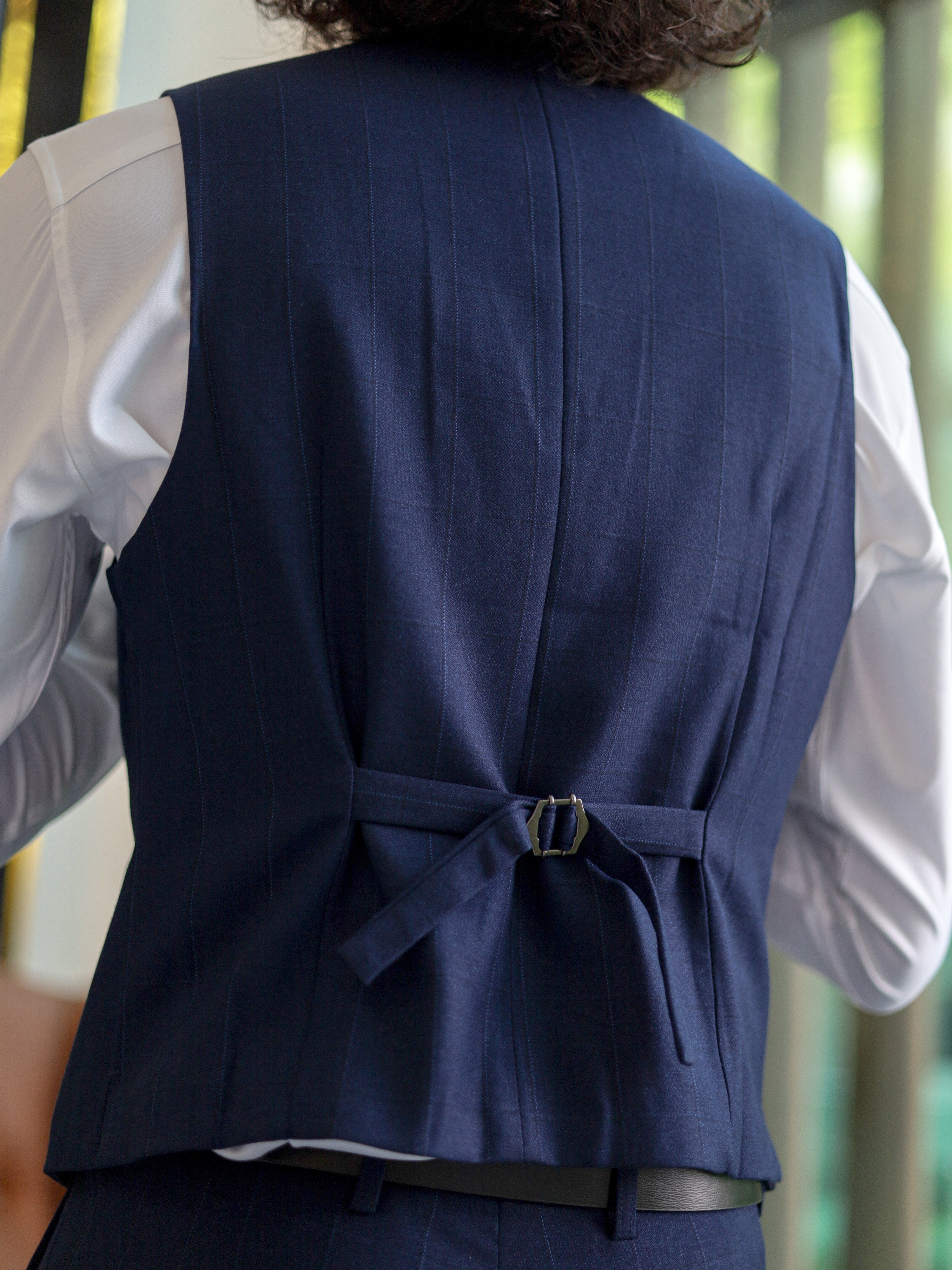 WindowPane Slim Fit Formal Vest in Blue