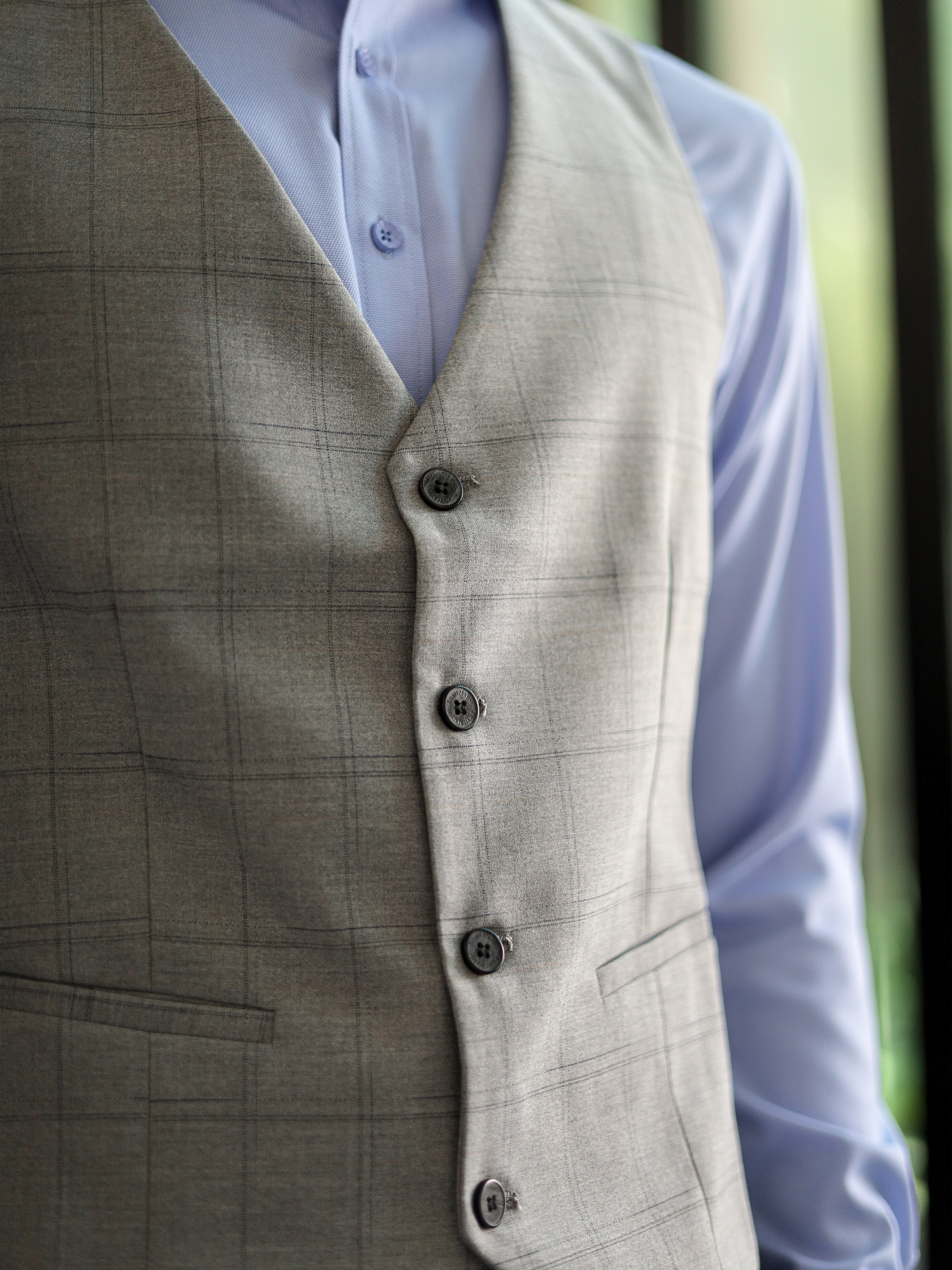 WindowPane Skinny Fit Formal vest in Light Grey