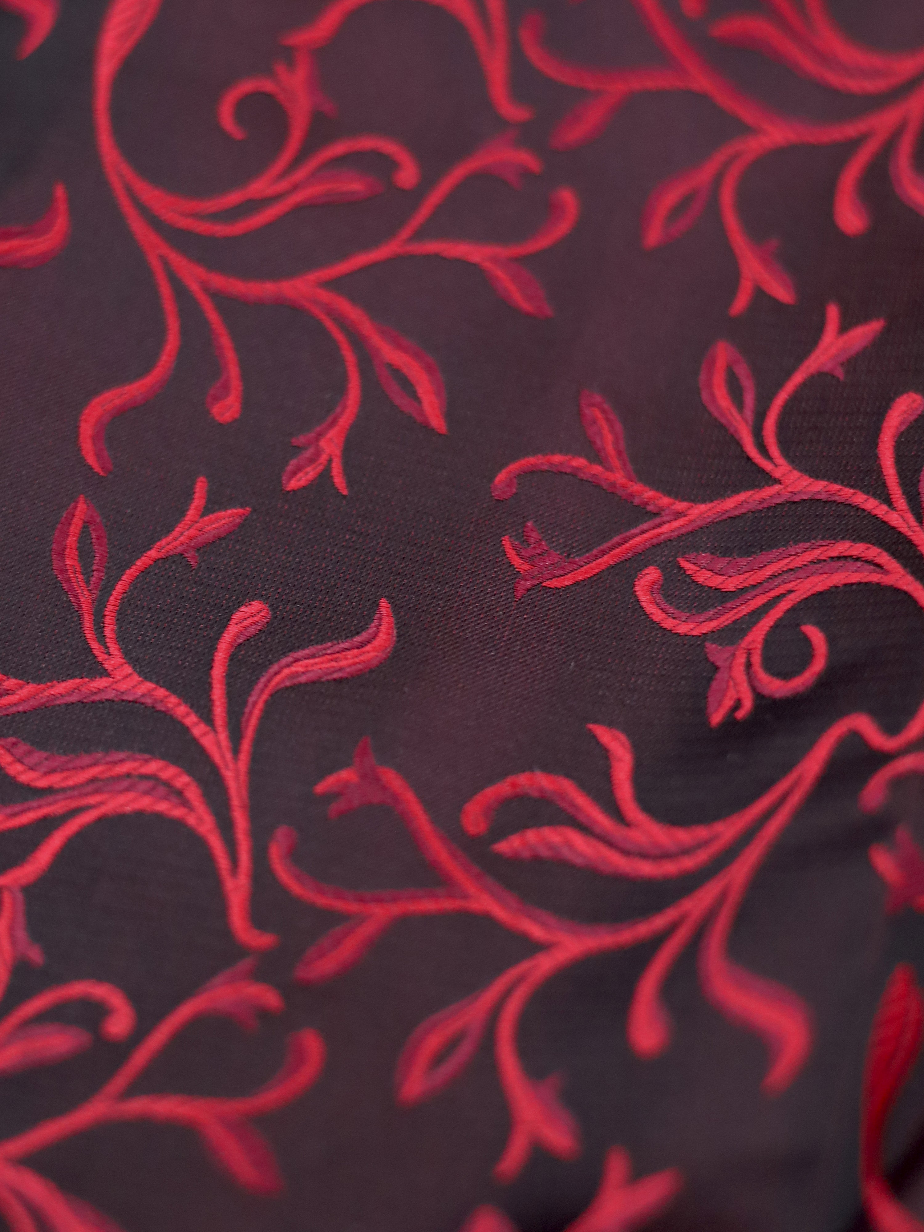 Ascot Tie Scrolling Vines Burgundy