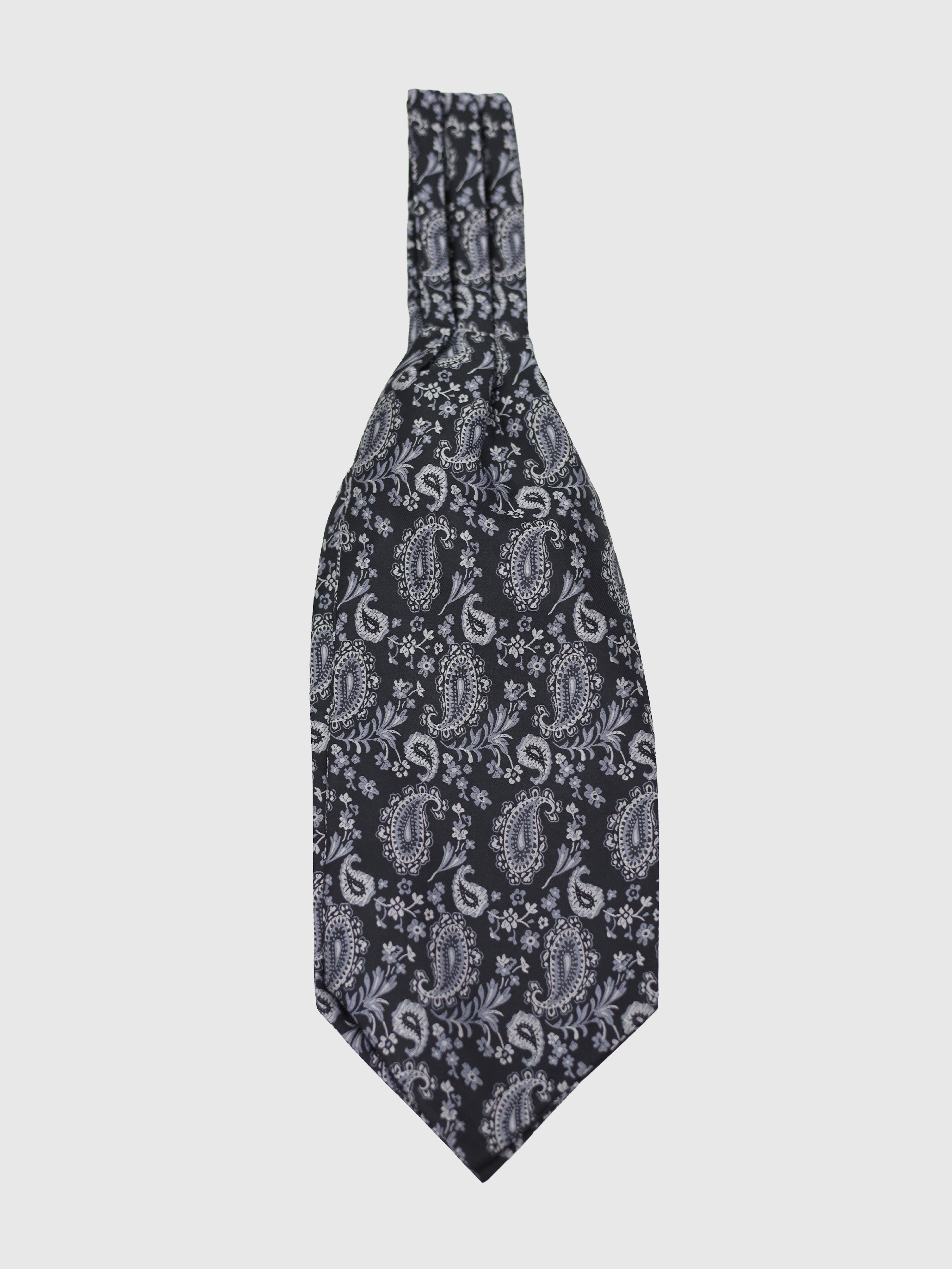 Ascot Tie Blooming Paisley Black