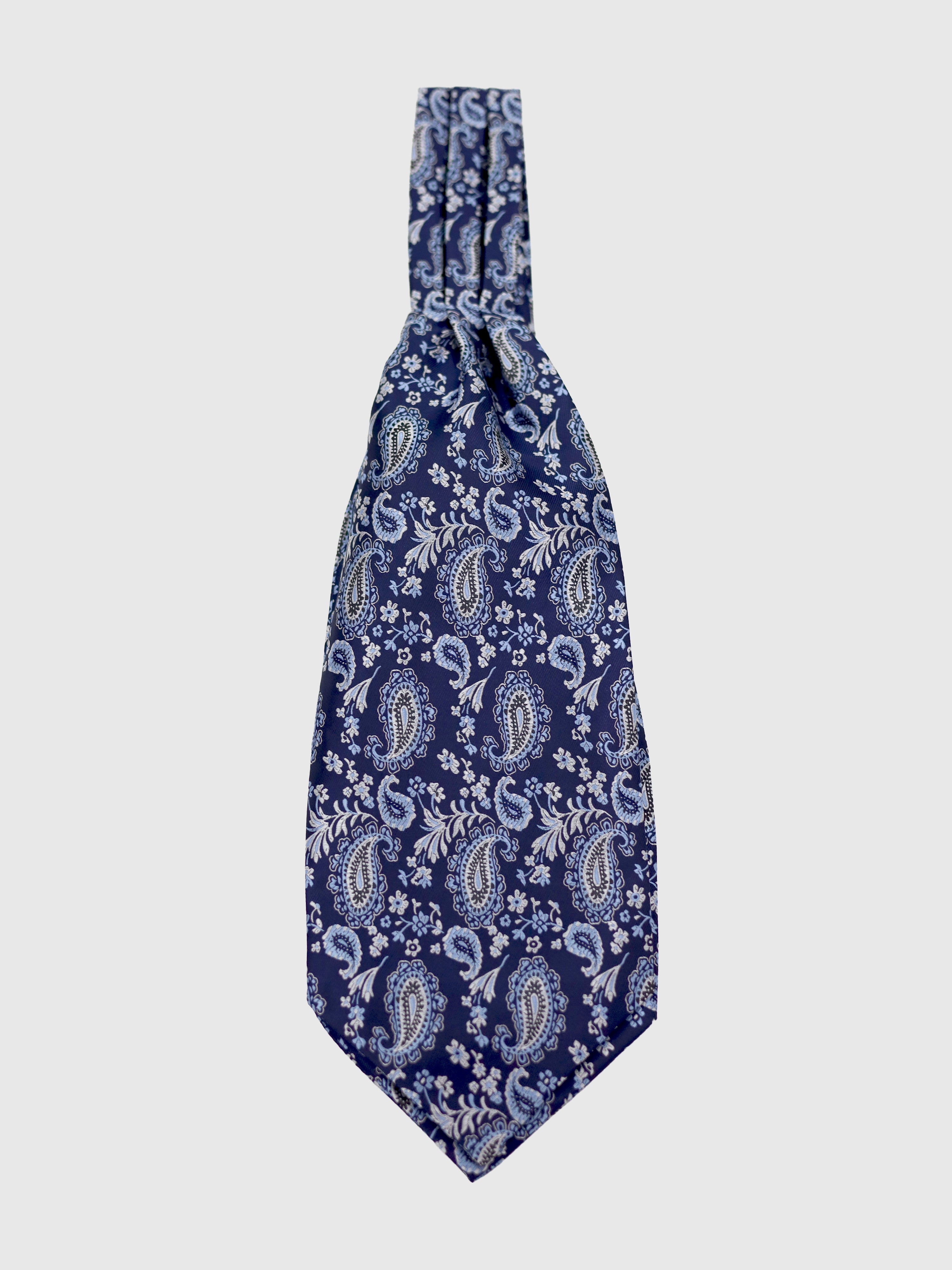 Ascot Tie Blooming Paisley Blue