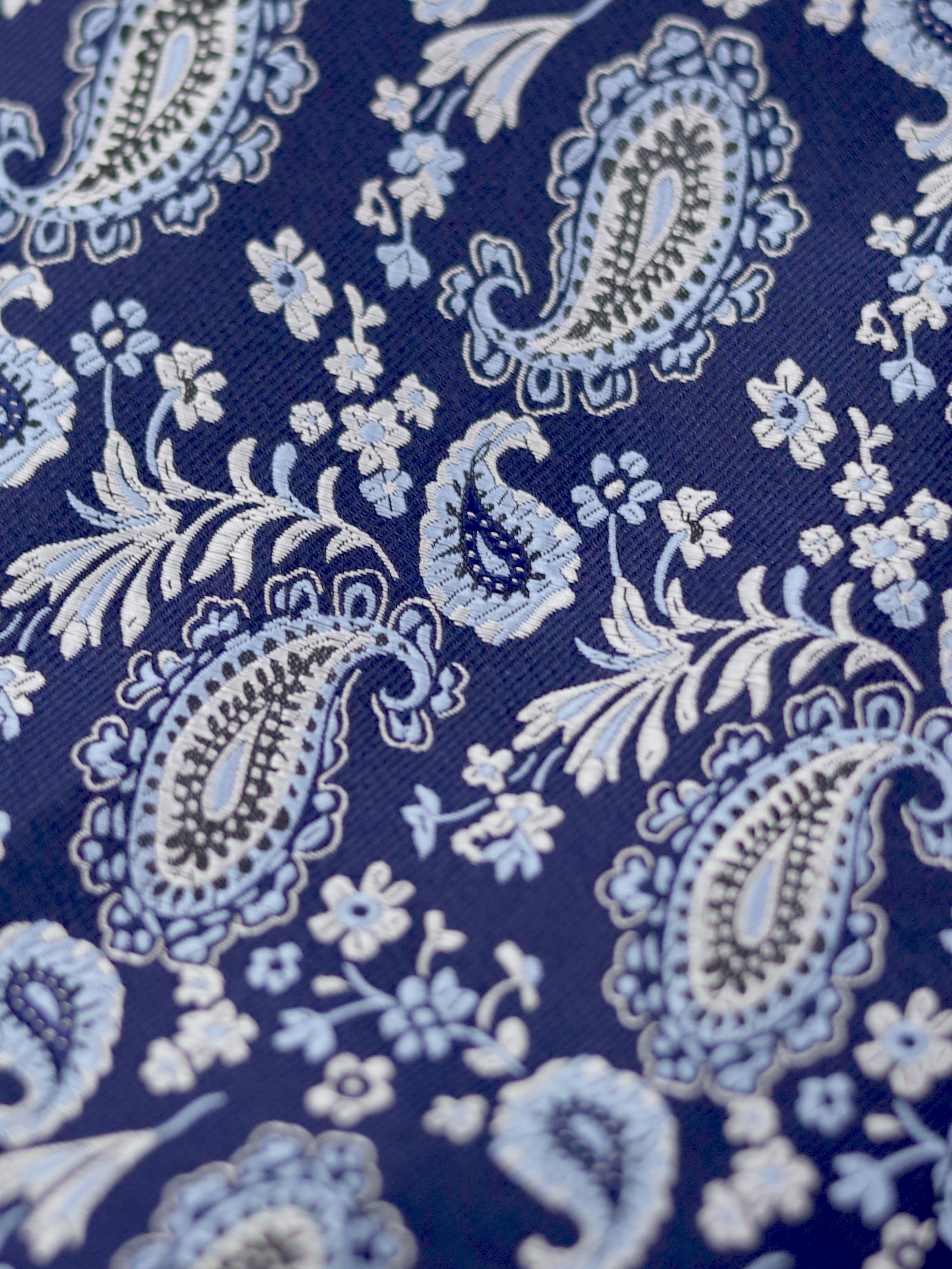 Ascot Tie Blooming Paisley Blue