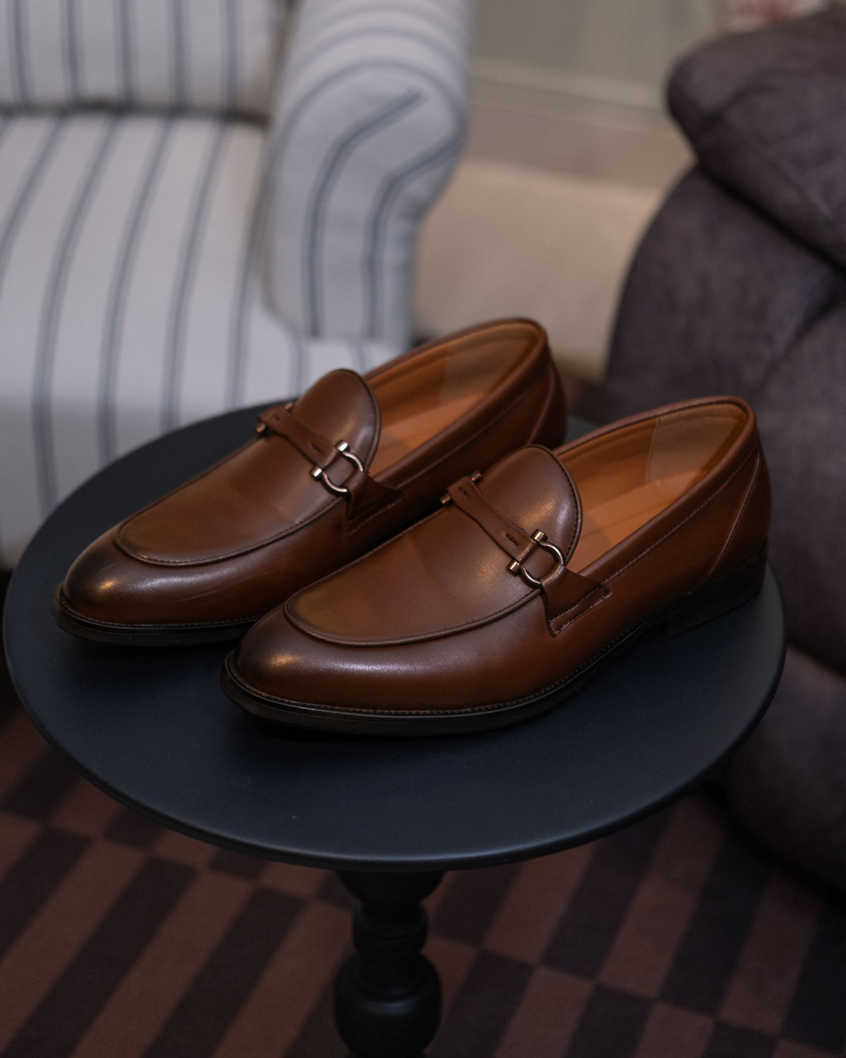 Horsebit Loafers in Medium Brown