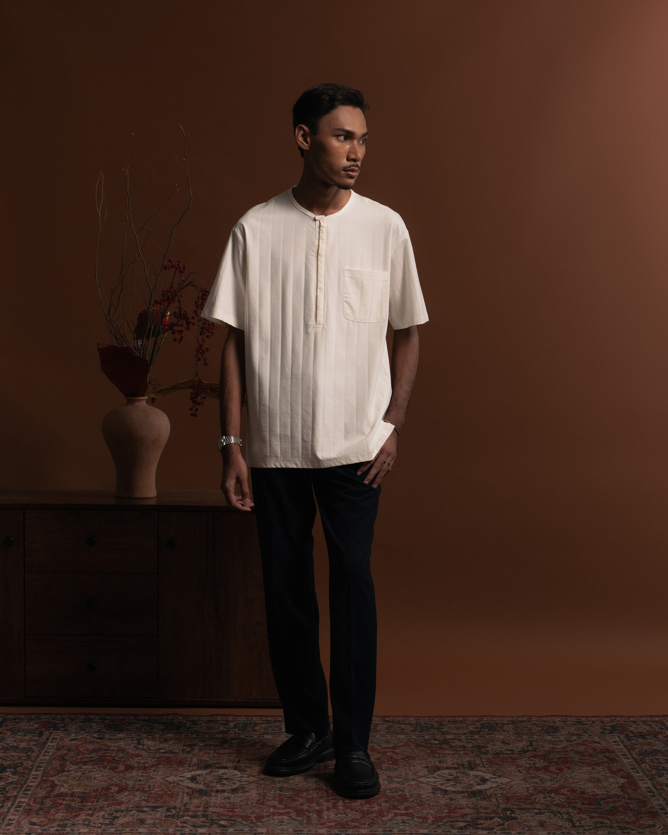 Plain Kurta Shirt in White