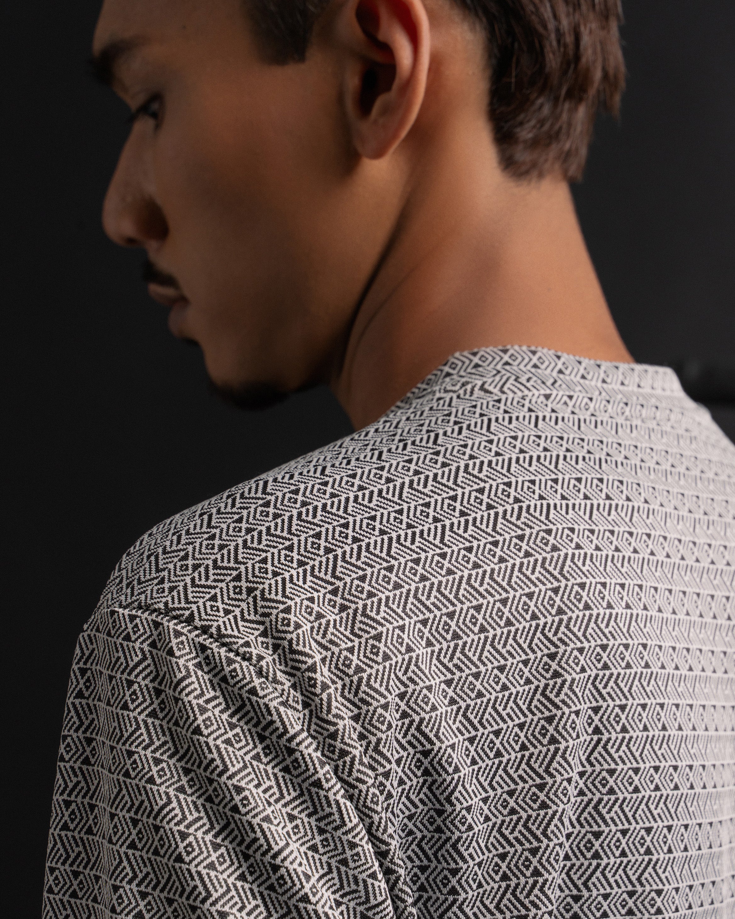 jacquard Kurta Shirt in Mono
