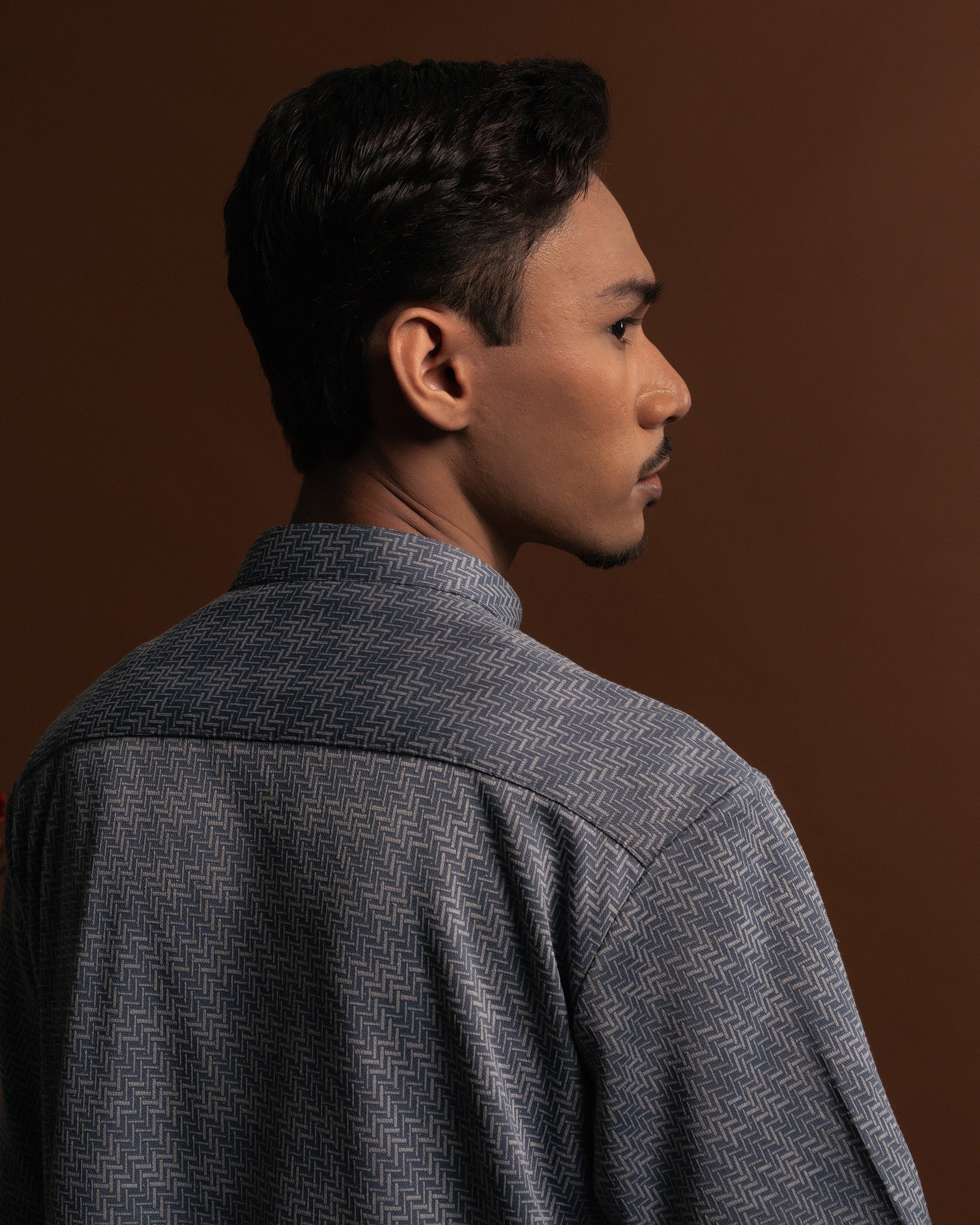 Geo Kurta Shirt in Blue