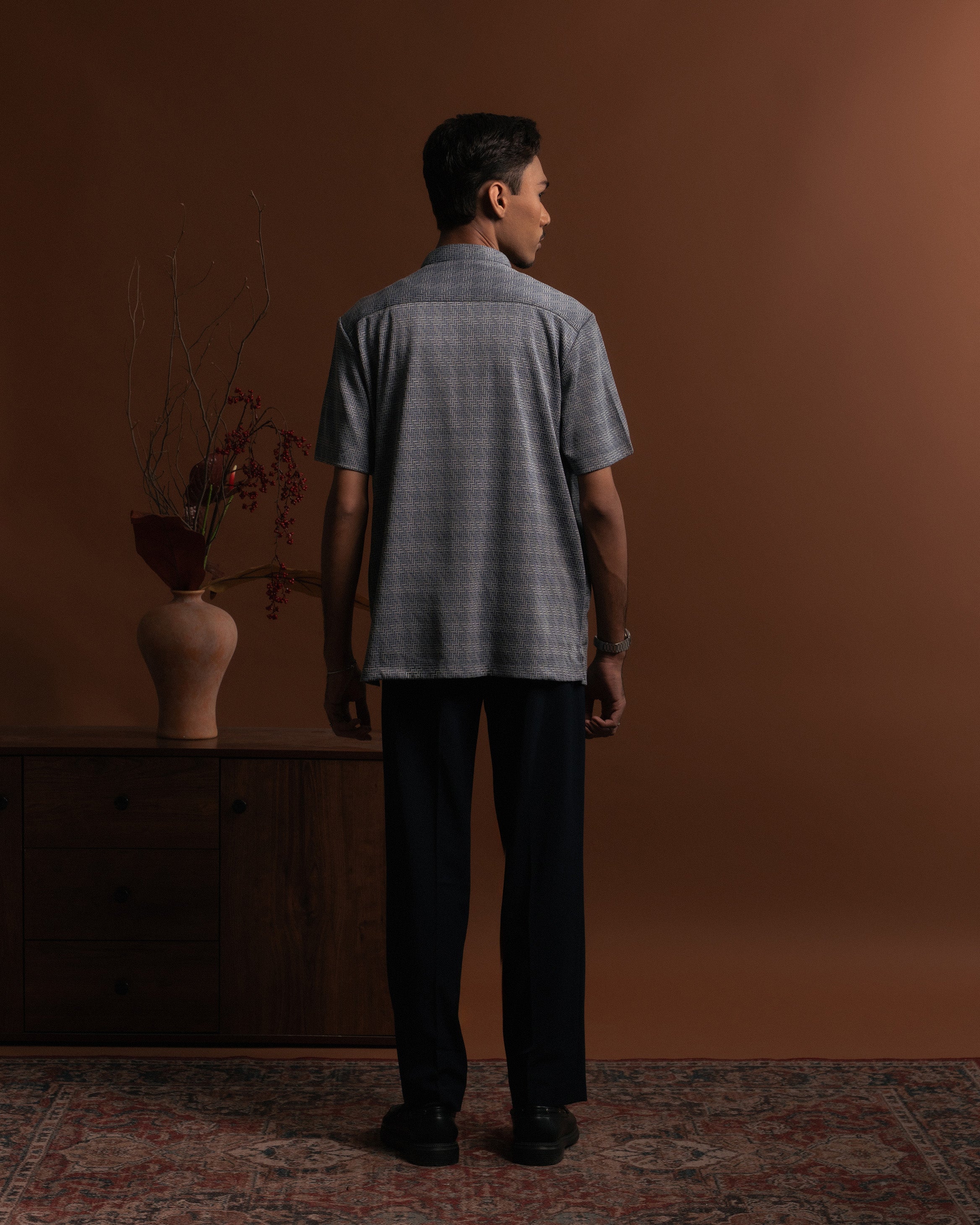 Geo Kurta Shirt in Blue