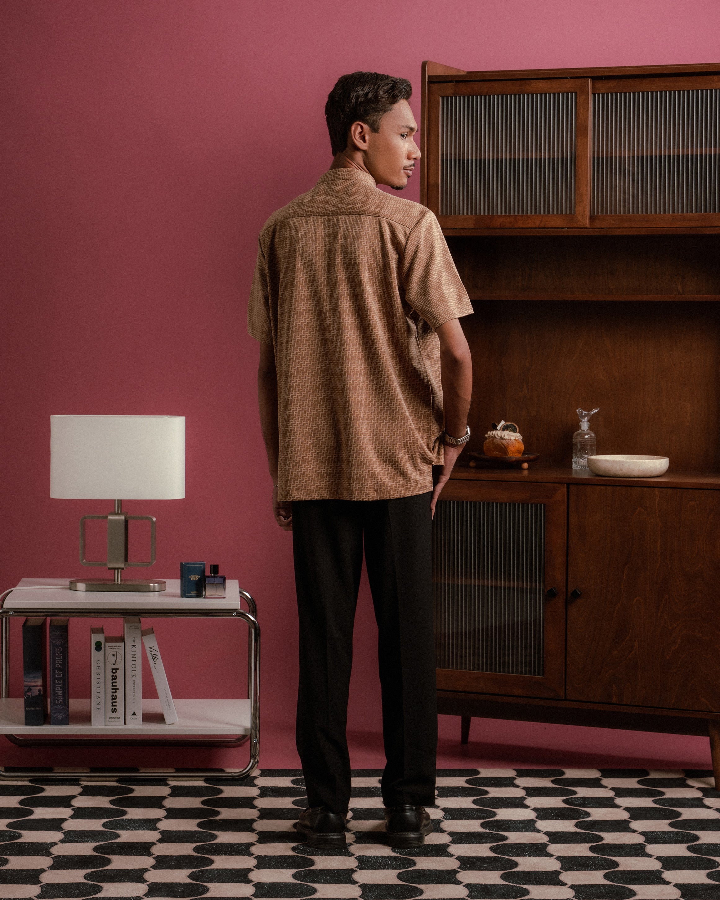 Geo Kurta Shirt in brown