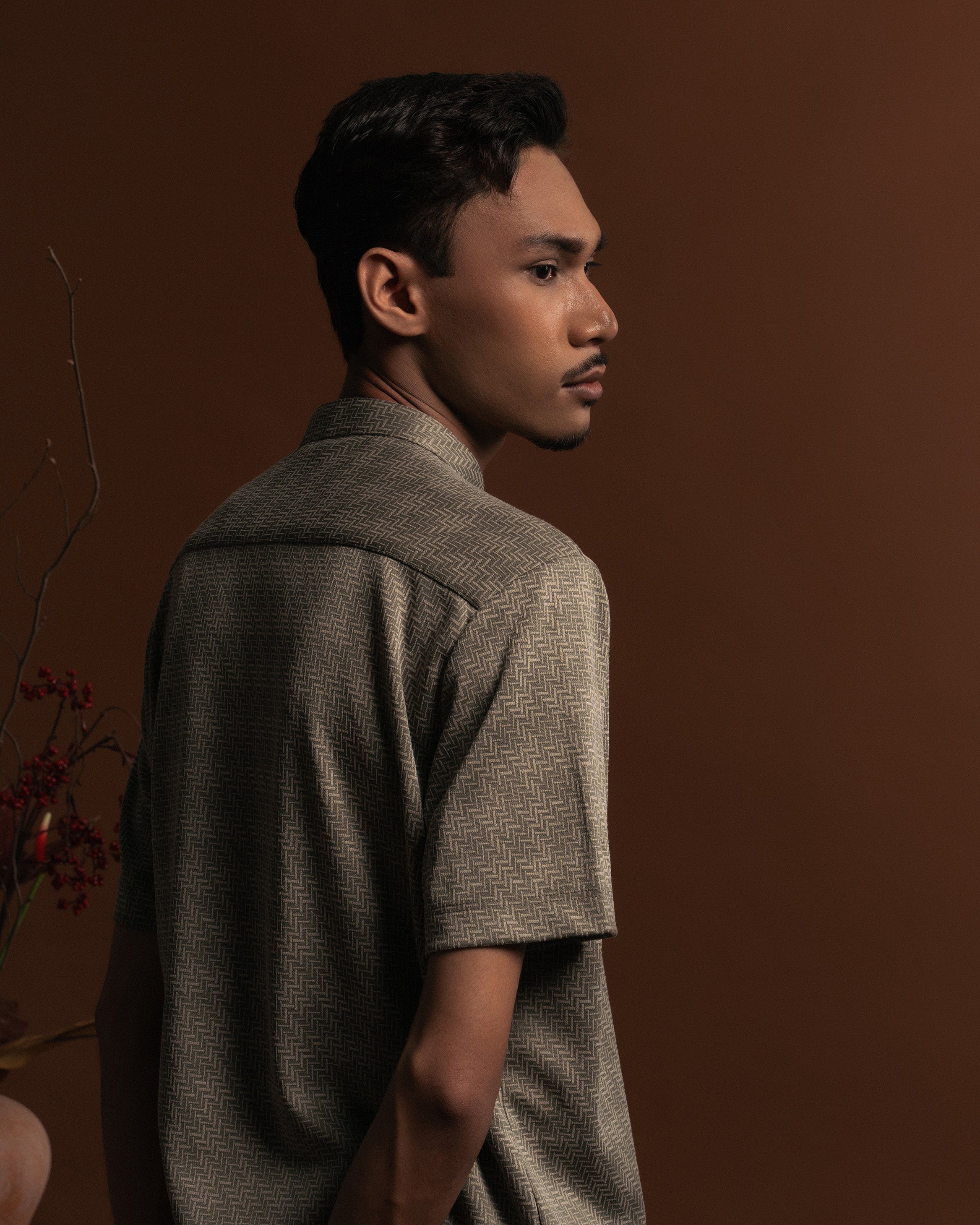 Geo Kurta Shirt in green
