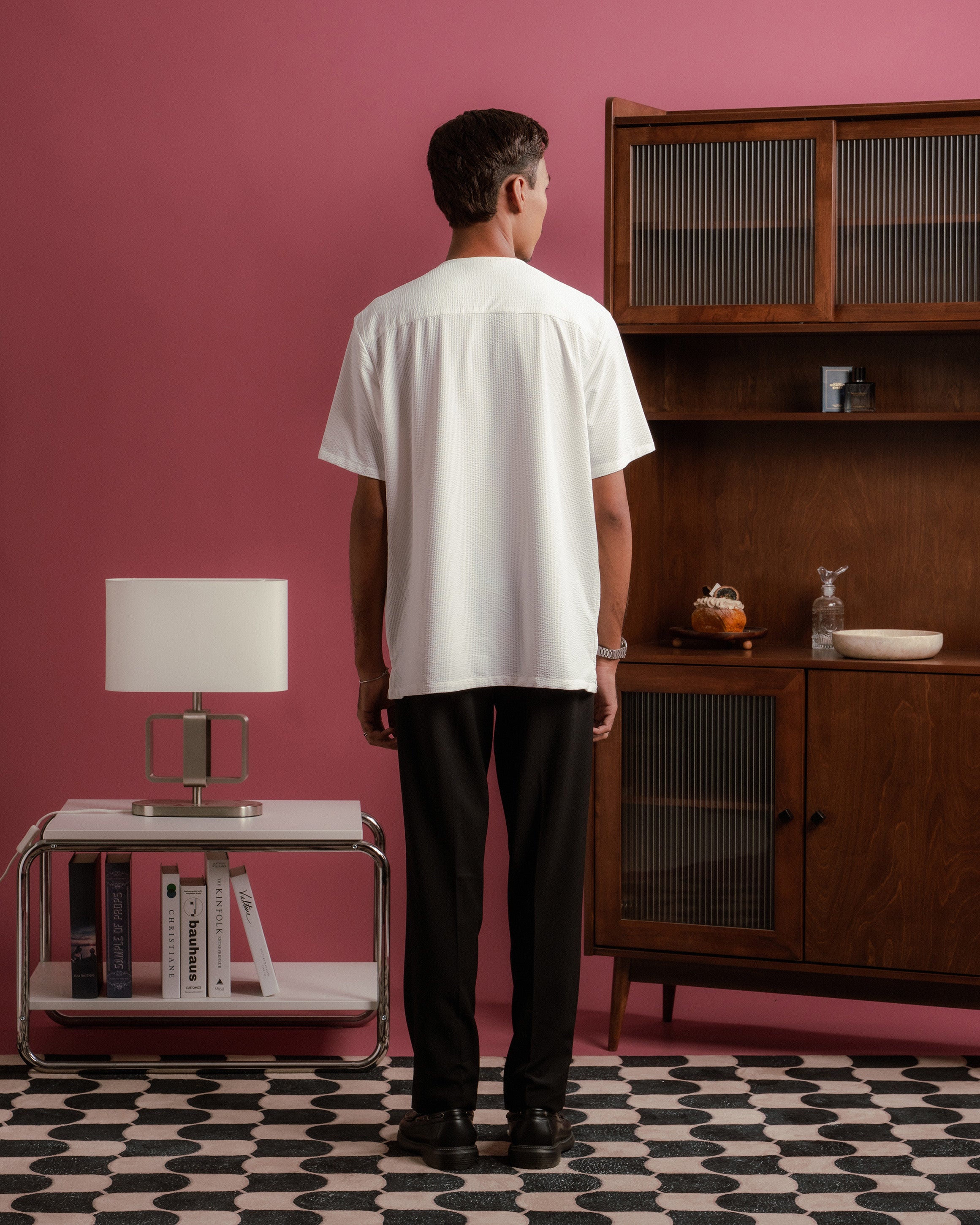 Weave Kurta Shirt in White