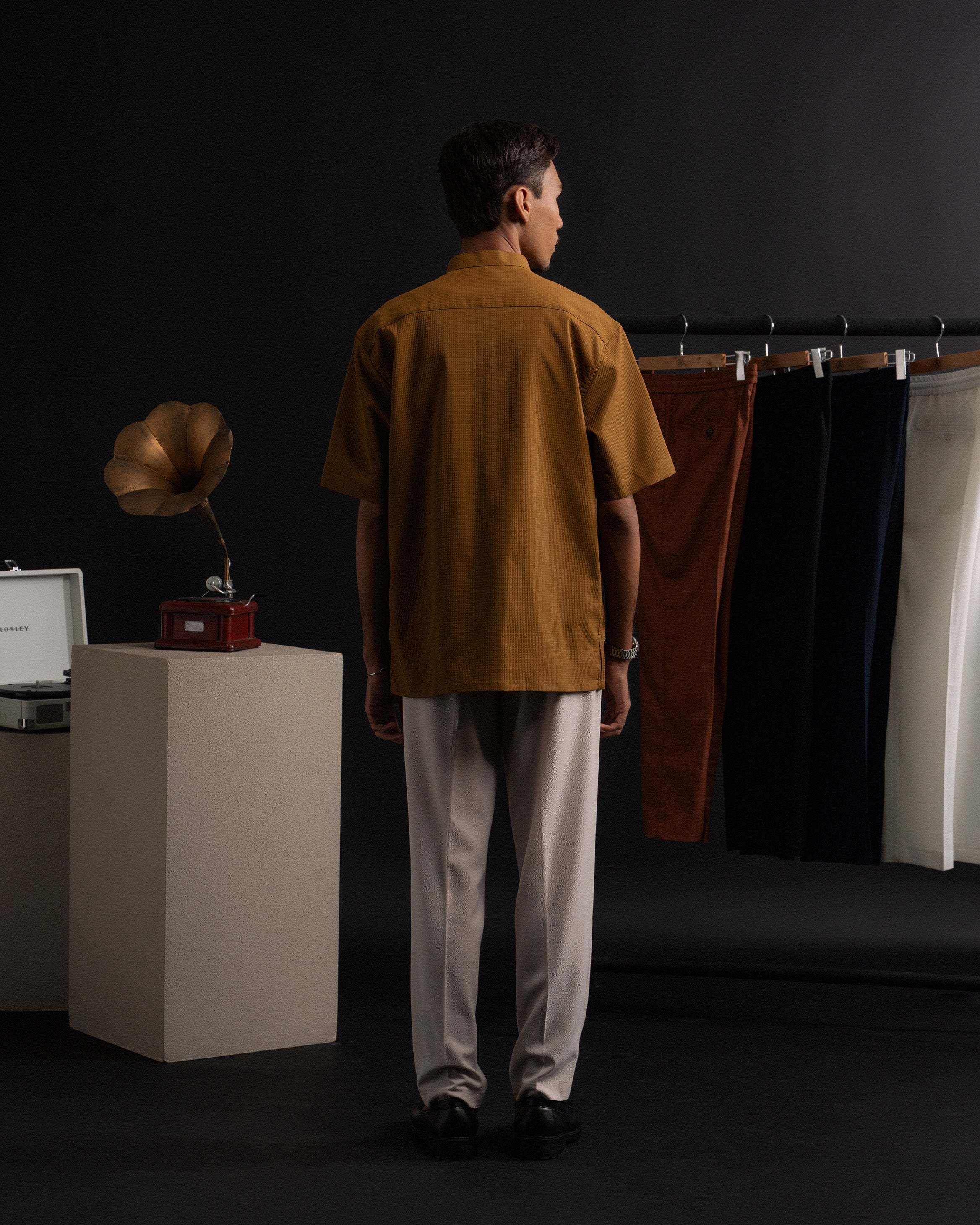Waffle Kurta Shirt in Brown