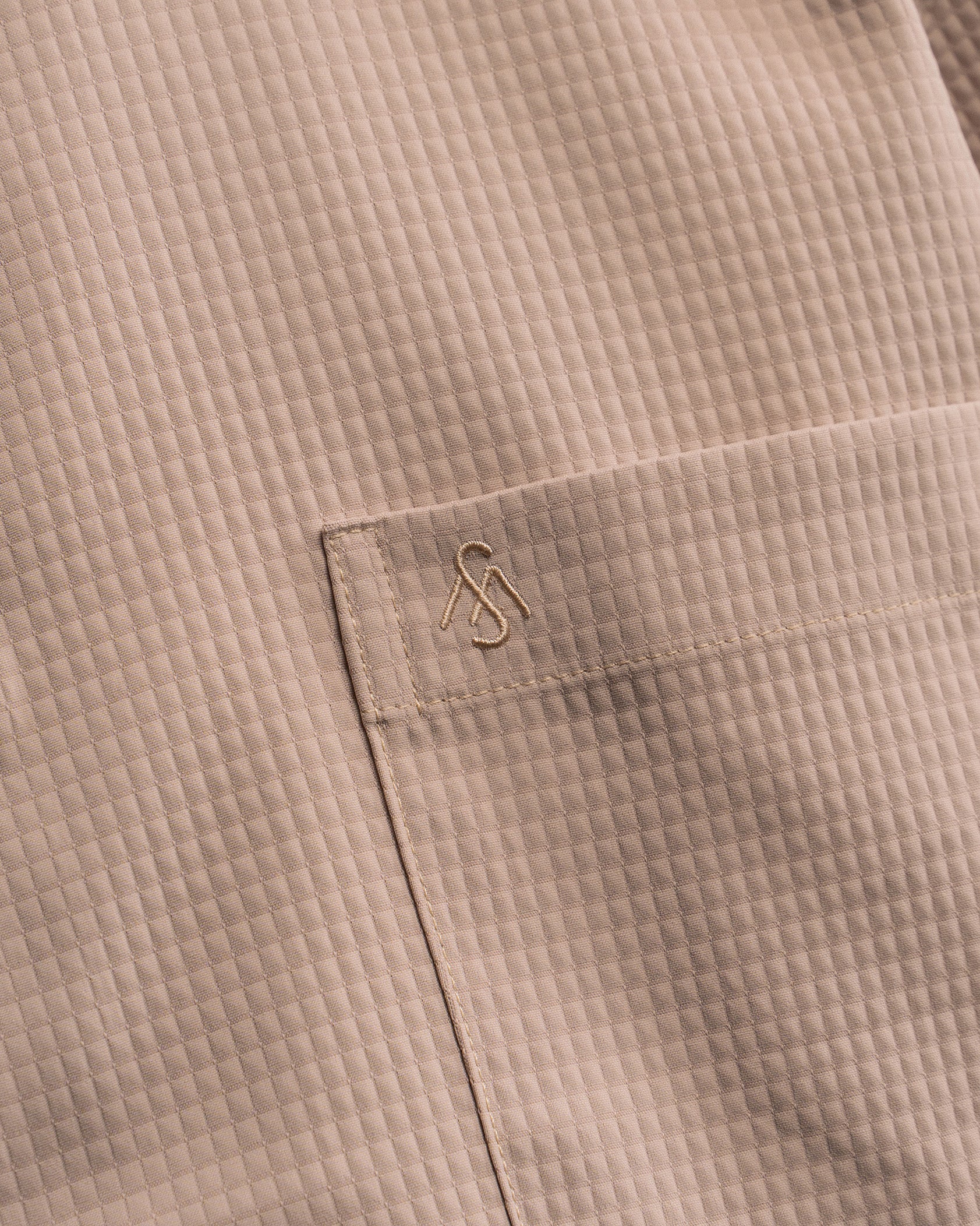 Waffle Kurta Shirt in Cream