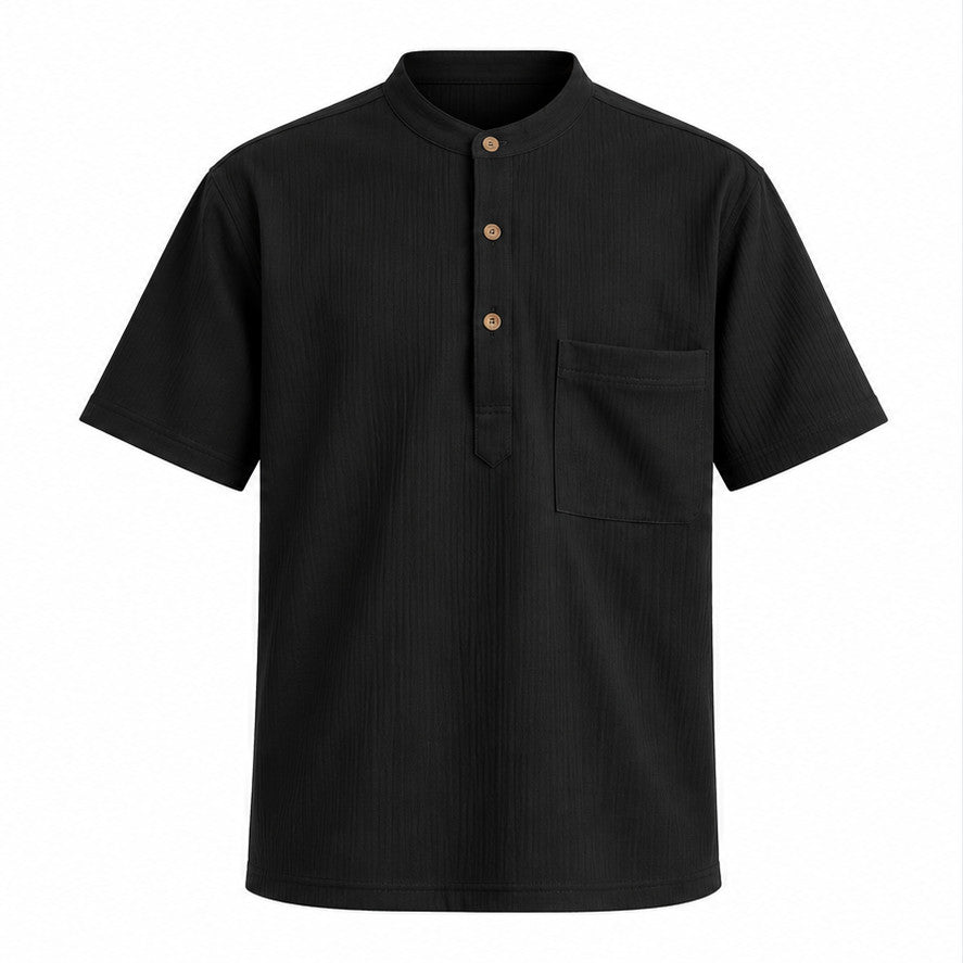 SmartMaster Textured Kurta Shirt in Black