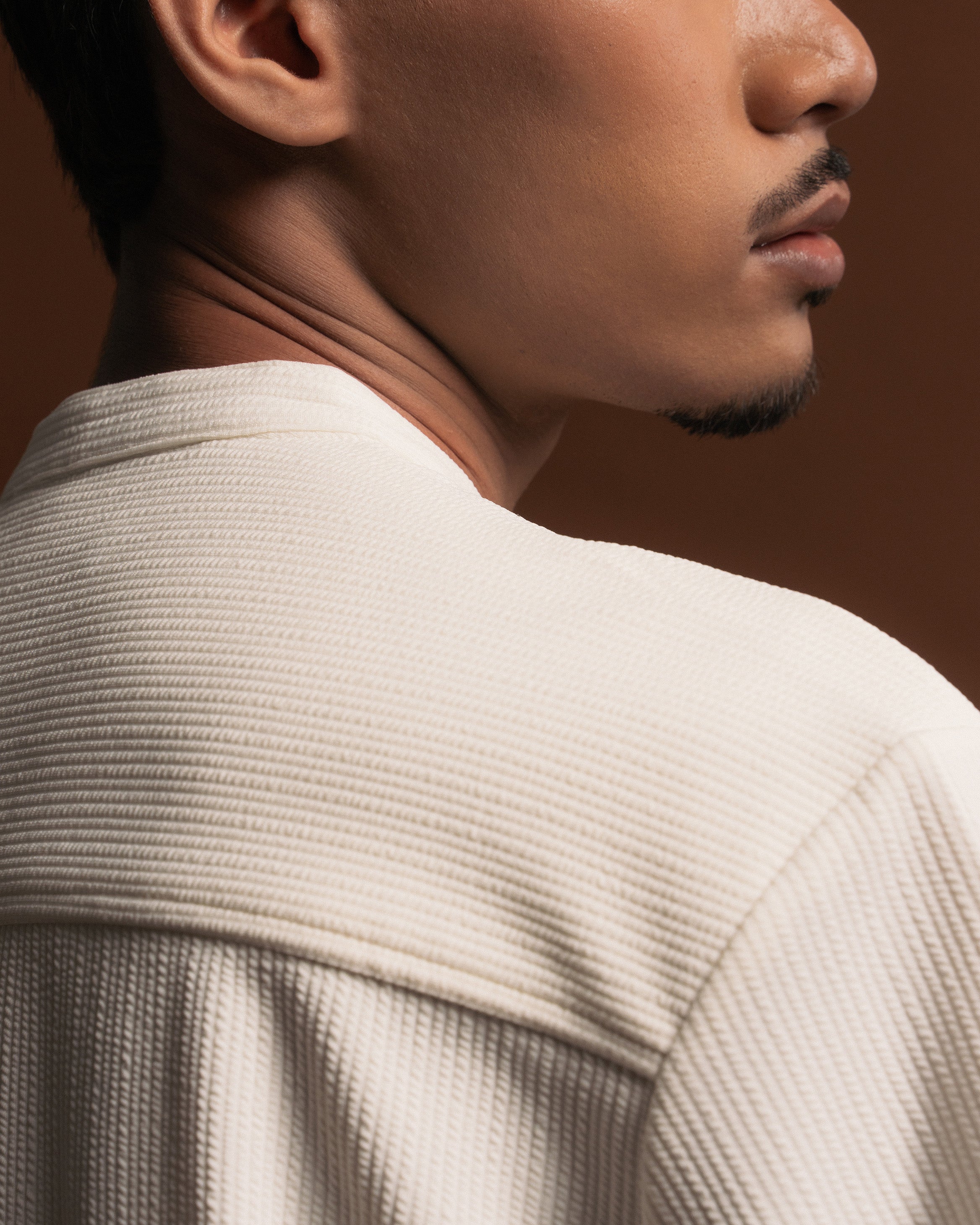 Textured Kurta Shirt in White