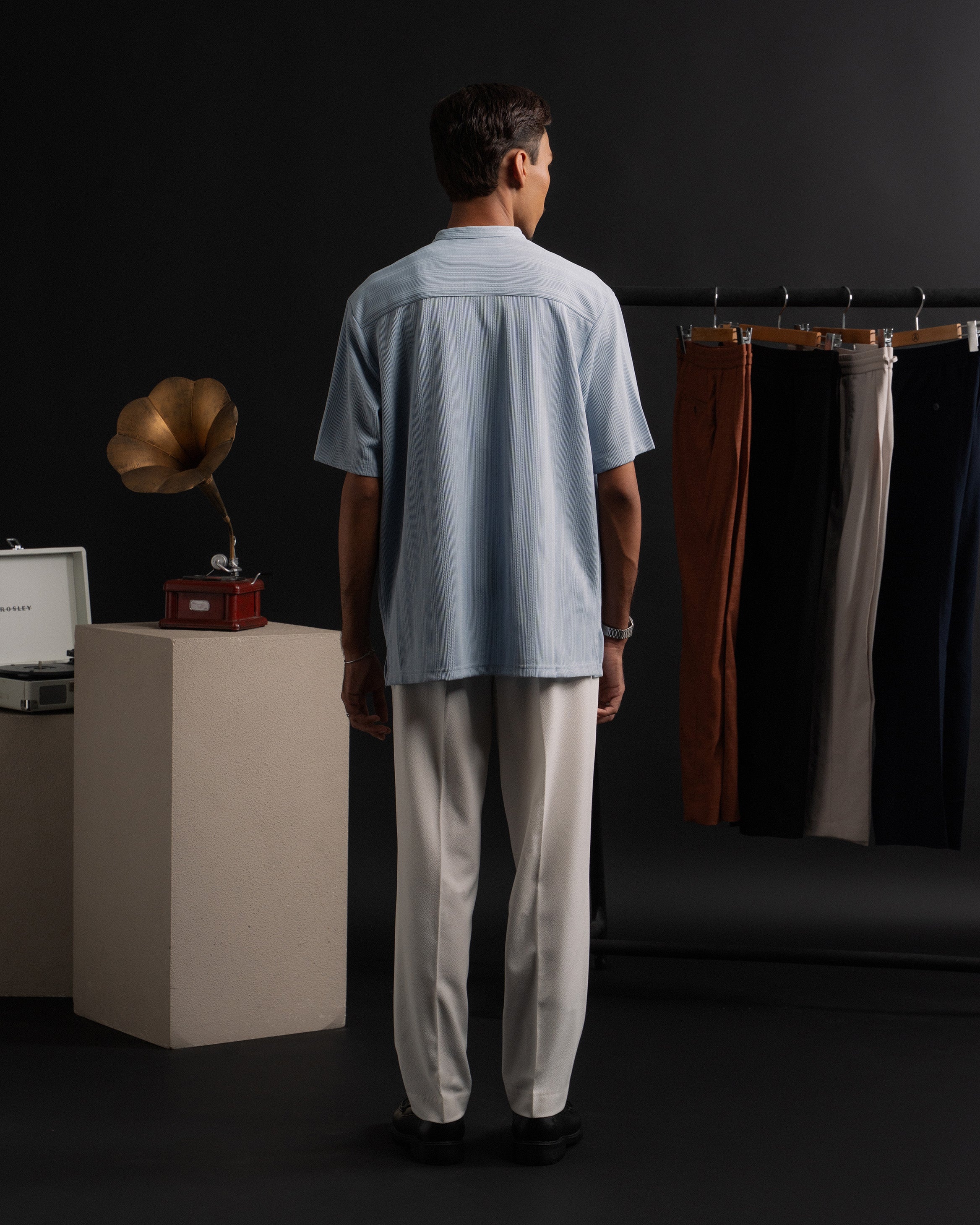 Striped Kurta Shirt in Blue
